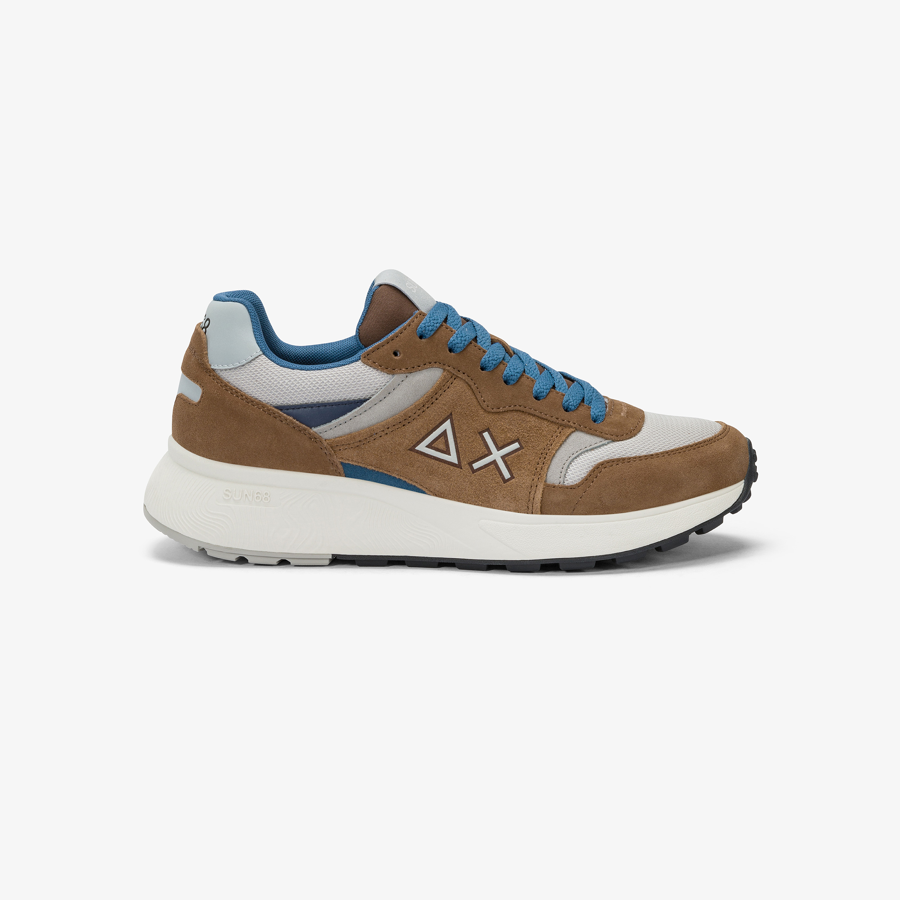 Sun Daddy brown nylon and suede sneaker