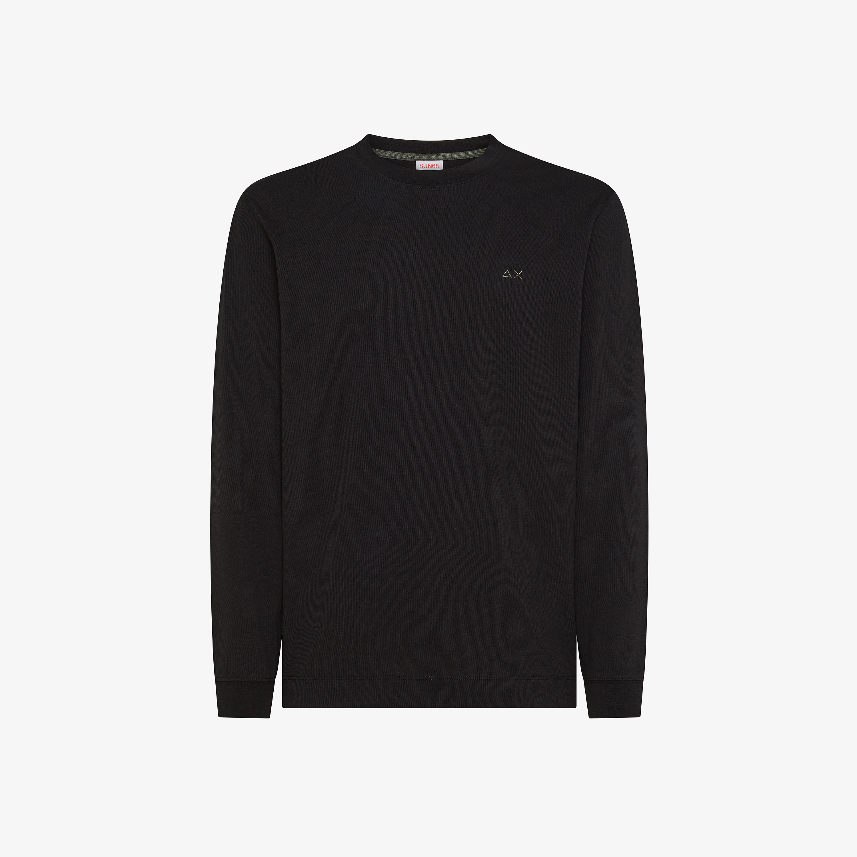 T-shirt in piquet di cotone stretch nero