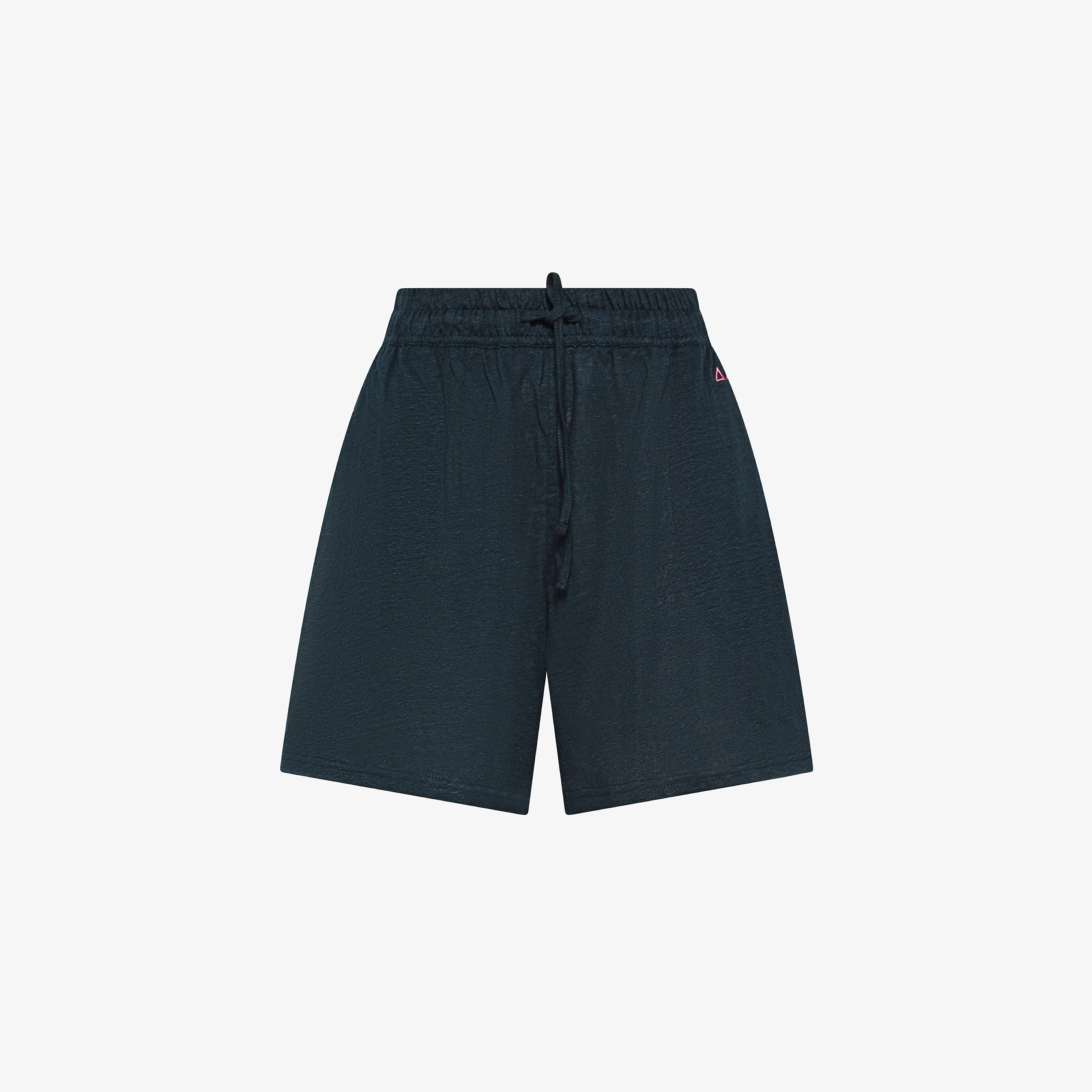 Shorts in jersey di lino blu navy