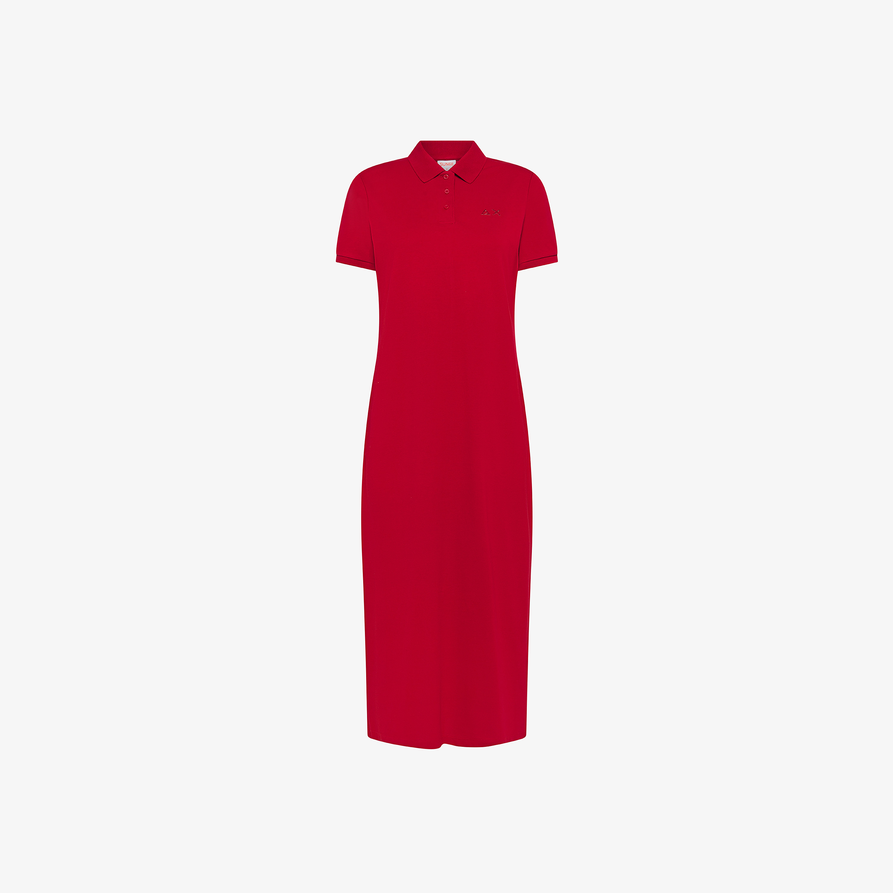 Red cotton piqué polo dress