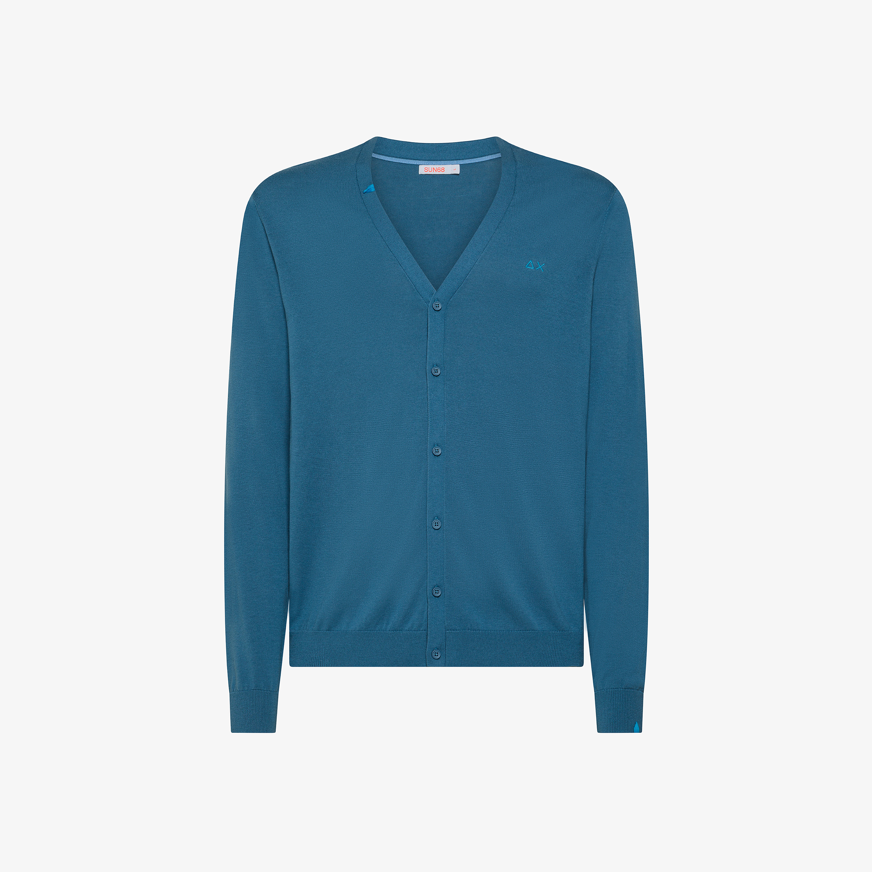 Cardigan in cotone avio scuro