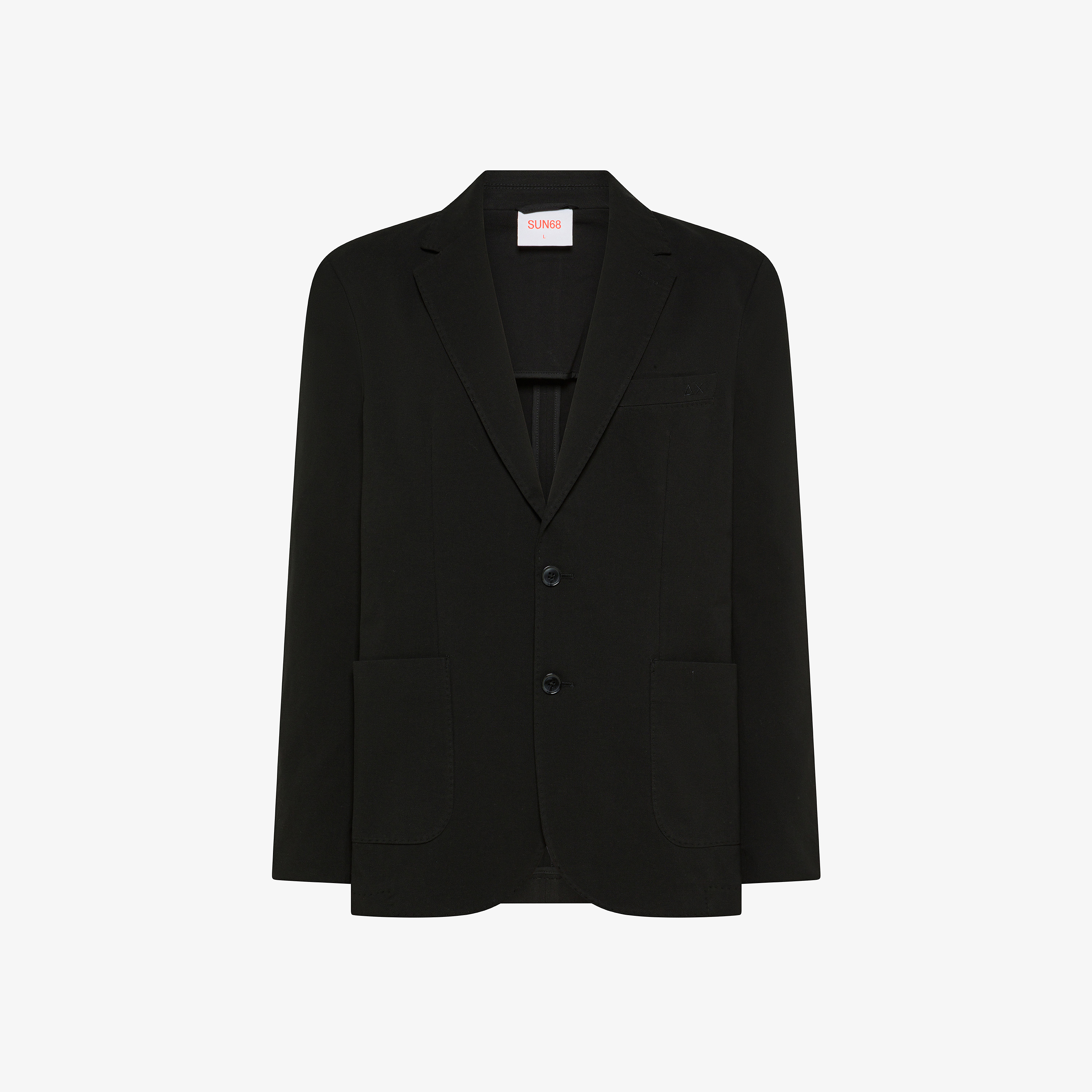 Blazer in piquet di cotone nero