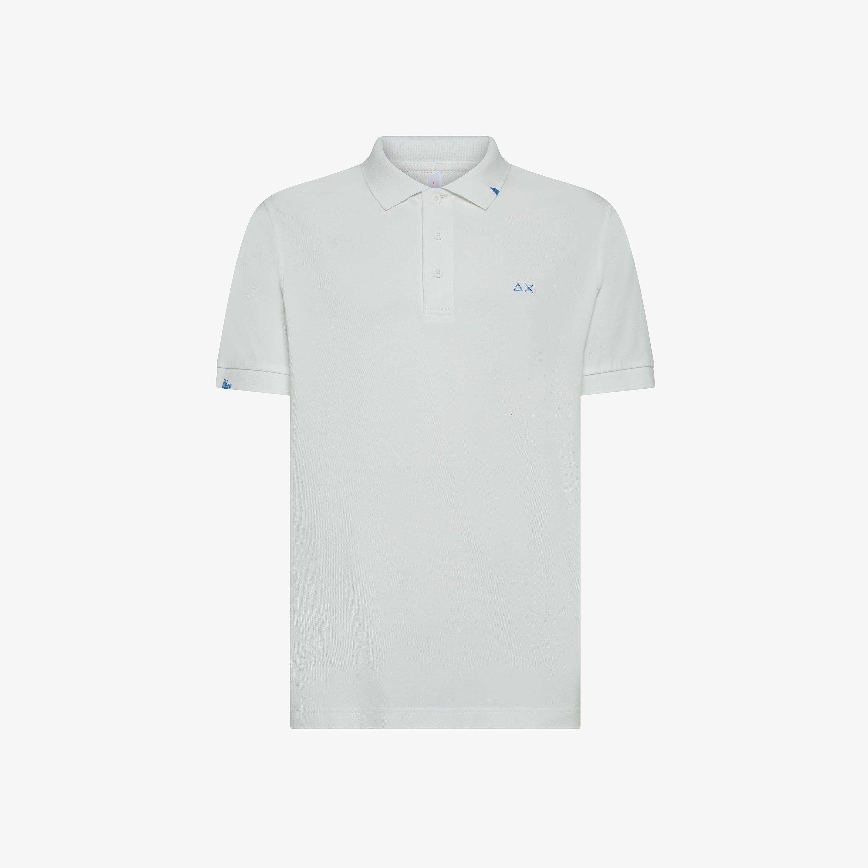 Off white polo shirt with destroyed detailing