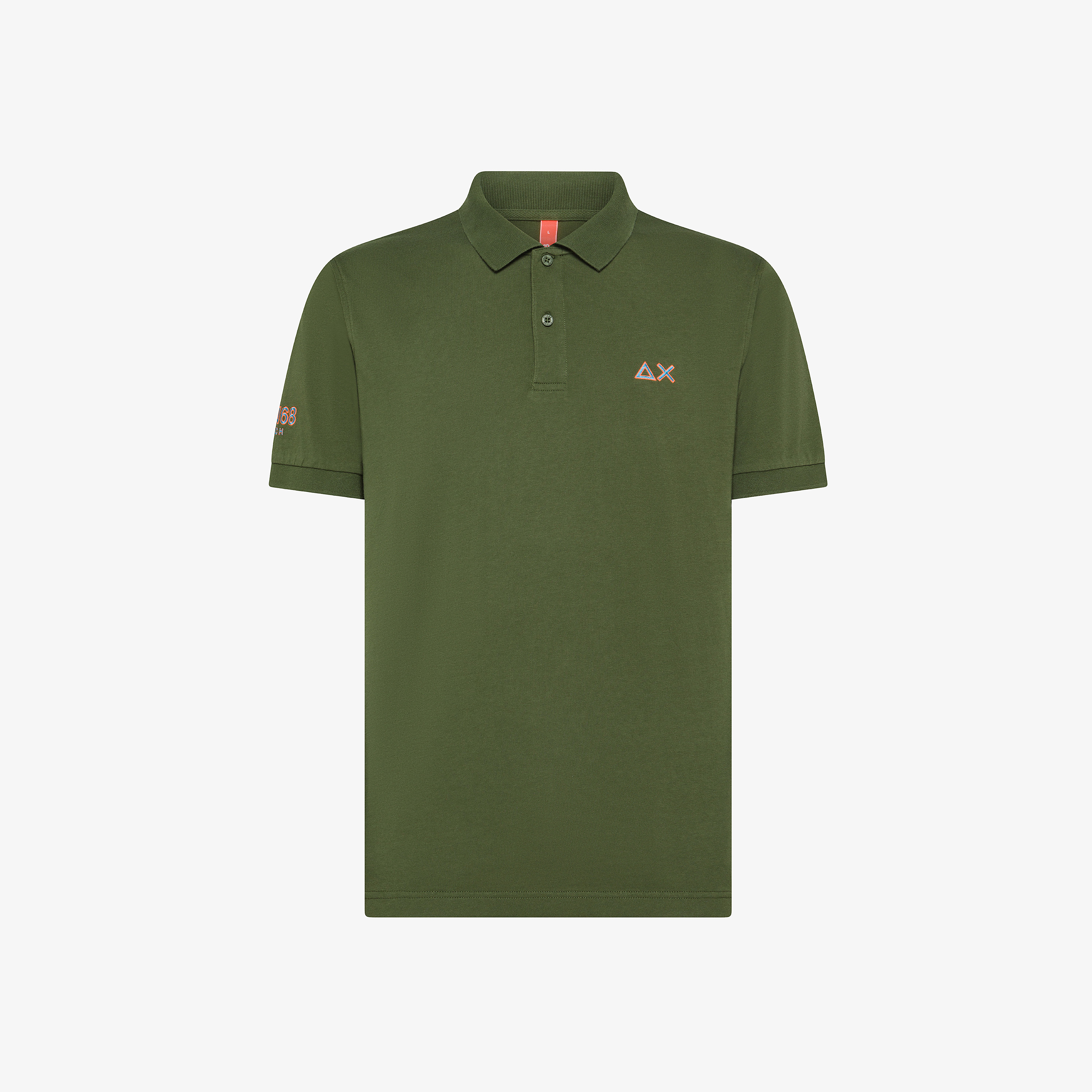 Polo in jersey di cotone verde scuro - Main Image