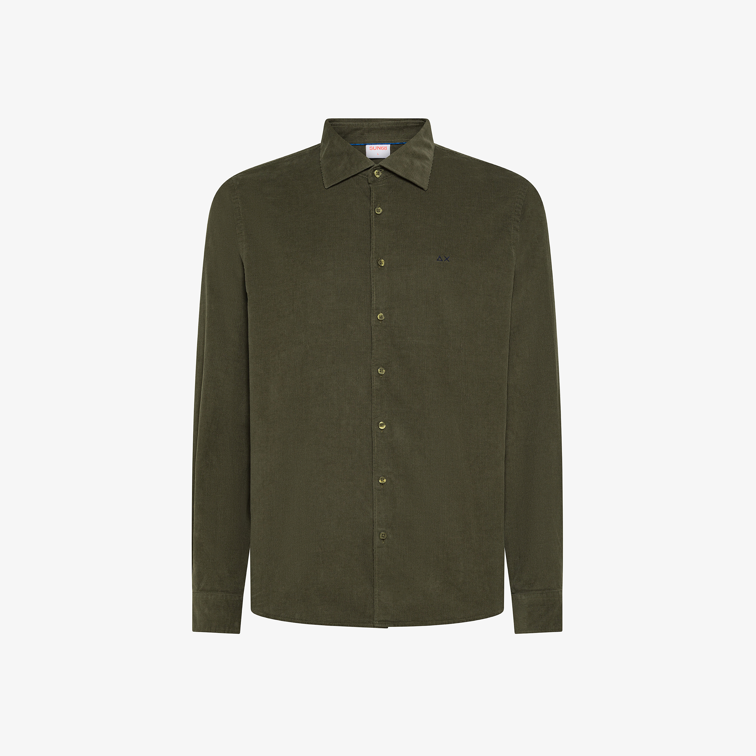 Camicia in velluto di cotone militare scuro
