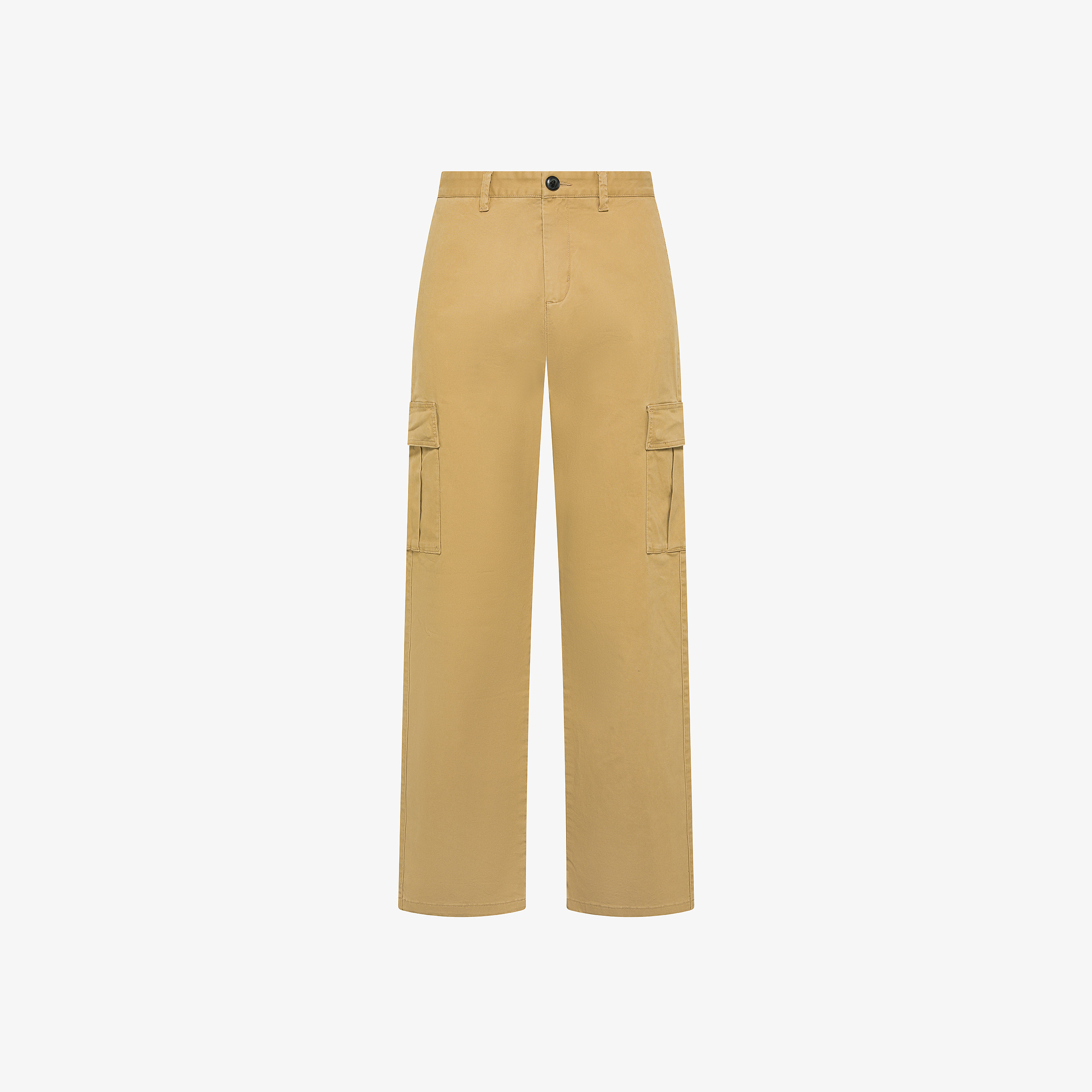 Pantaloni cargo in cotone stretch beige