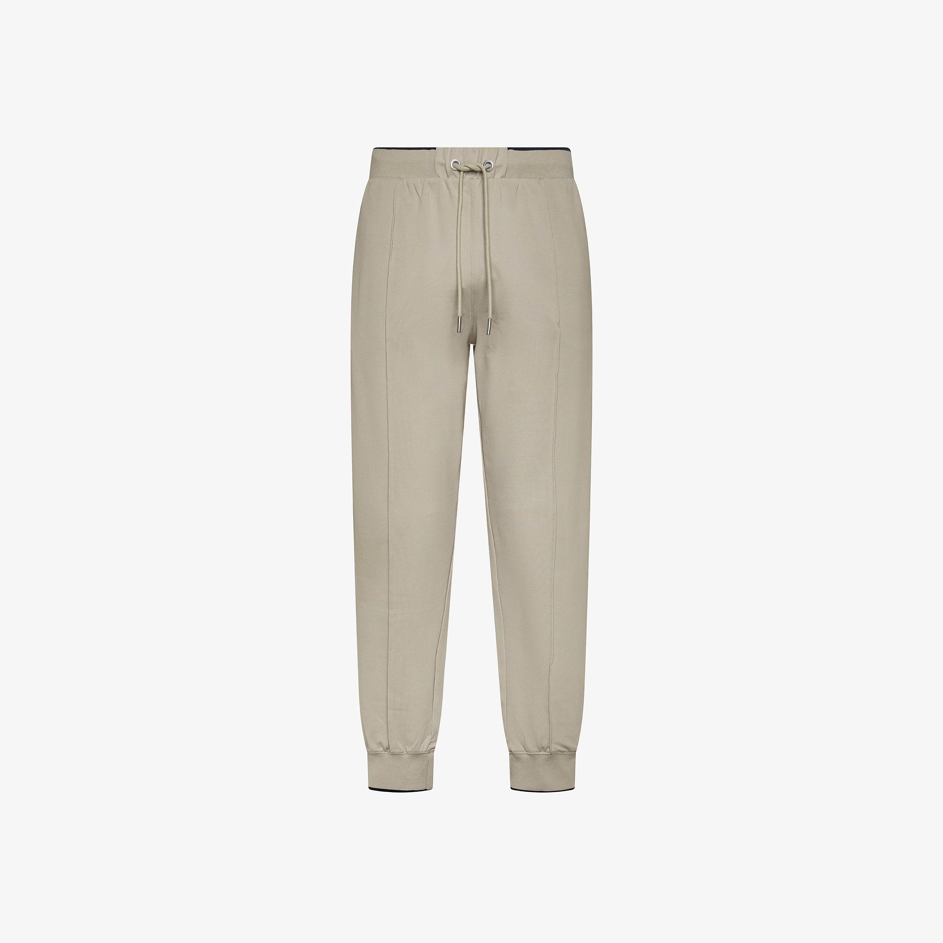 Stone cotton piqué trousers