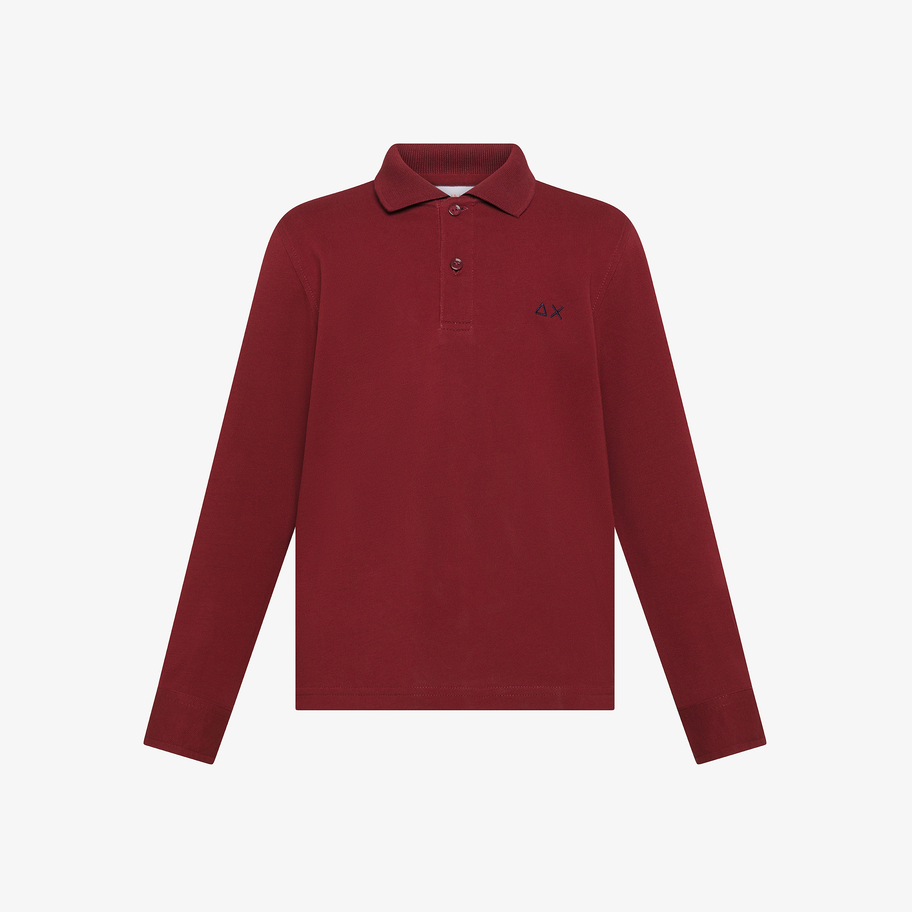 Bordeaux cotton piqué polo shirt with patch