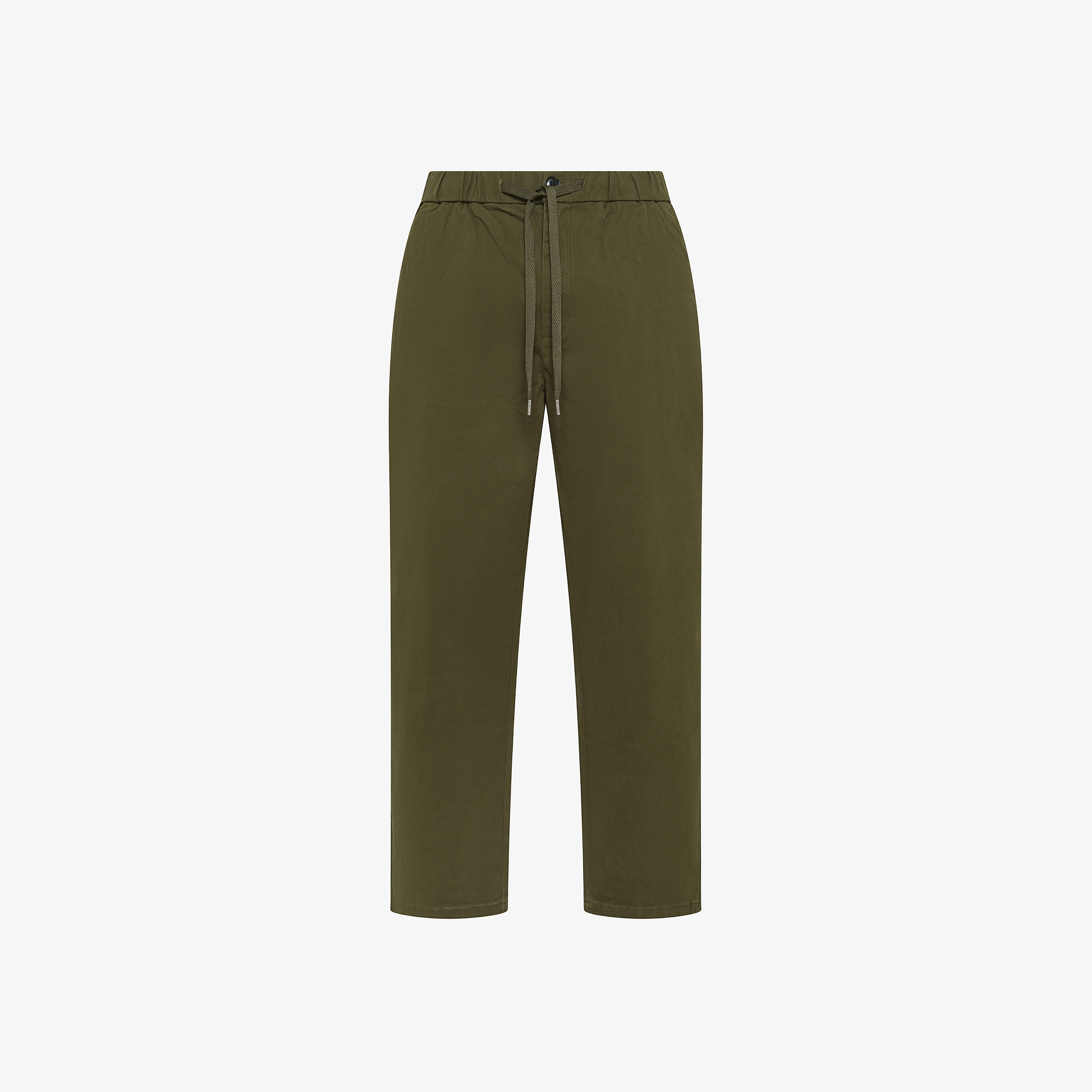 Pantaloni in cotone con coulisse militare scuro Pantaloni in cotone con coulisse militare scuro