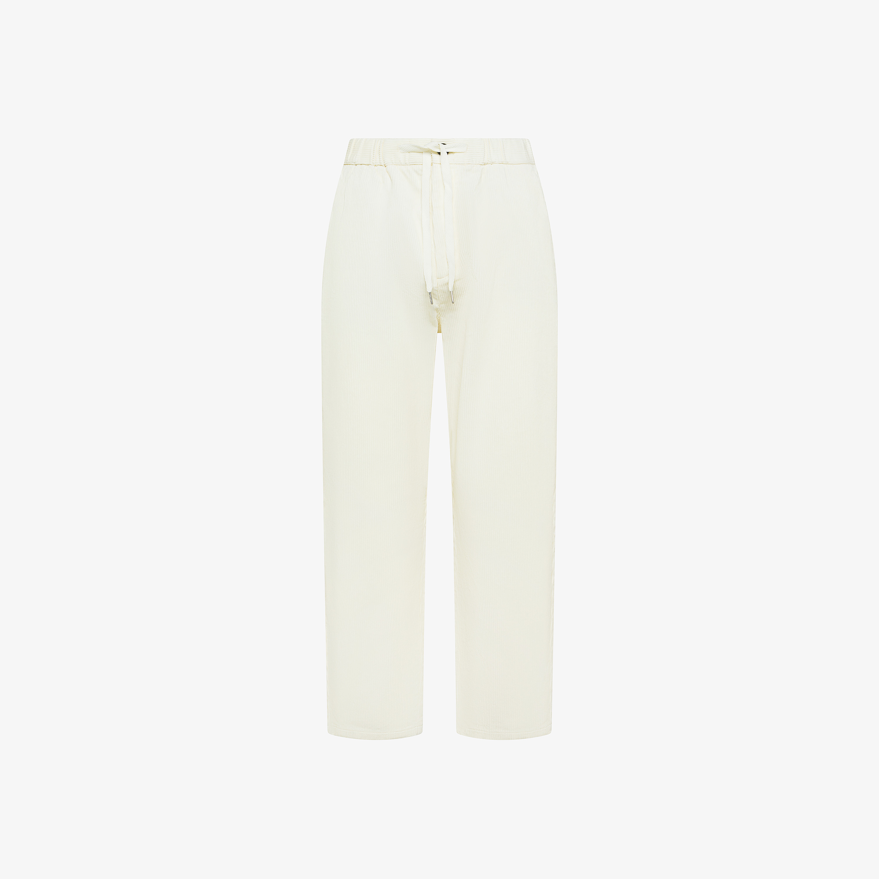 Off white corduroy drawstring trousers