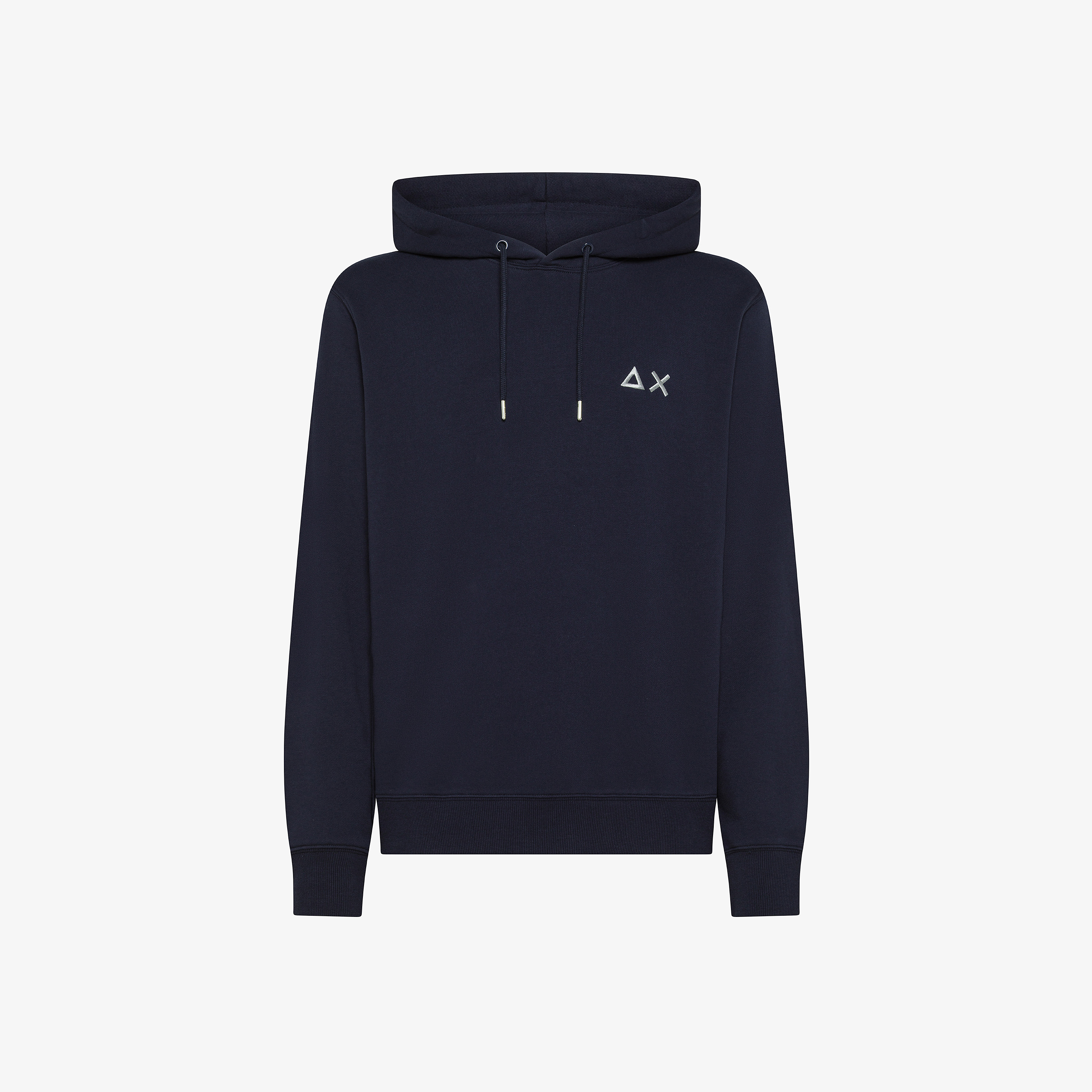 Felpa in cotone con cappuccio e coulisse navy blue