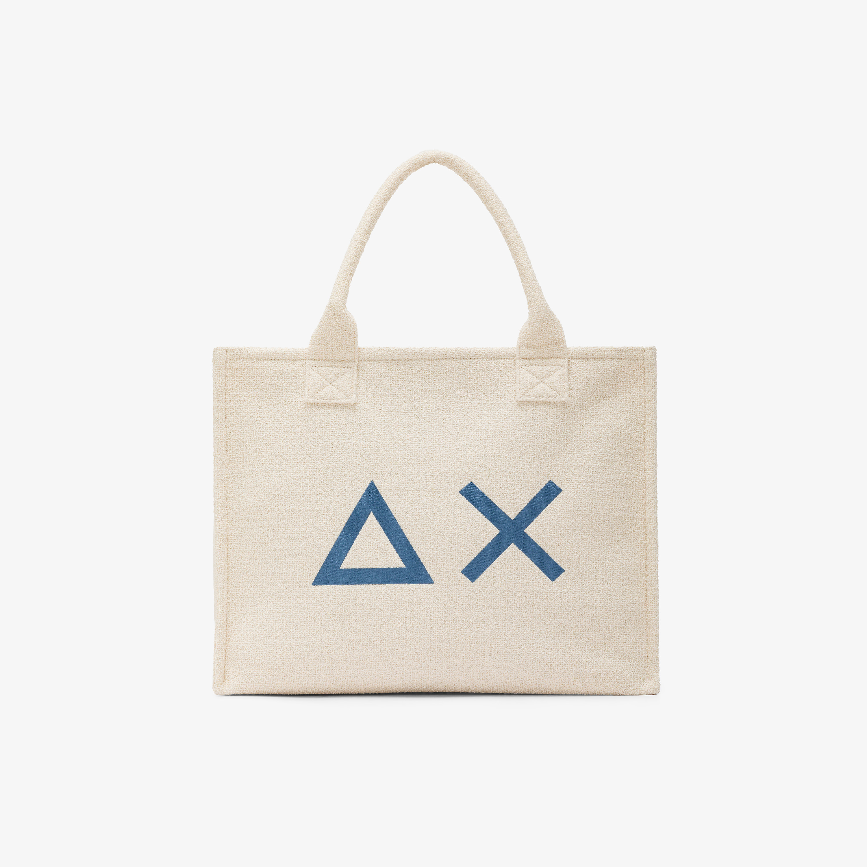 Borsa in bouclé bianco panna