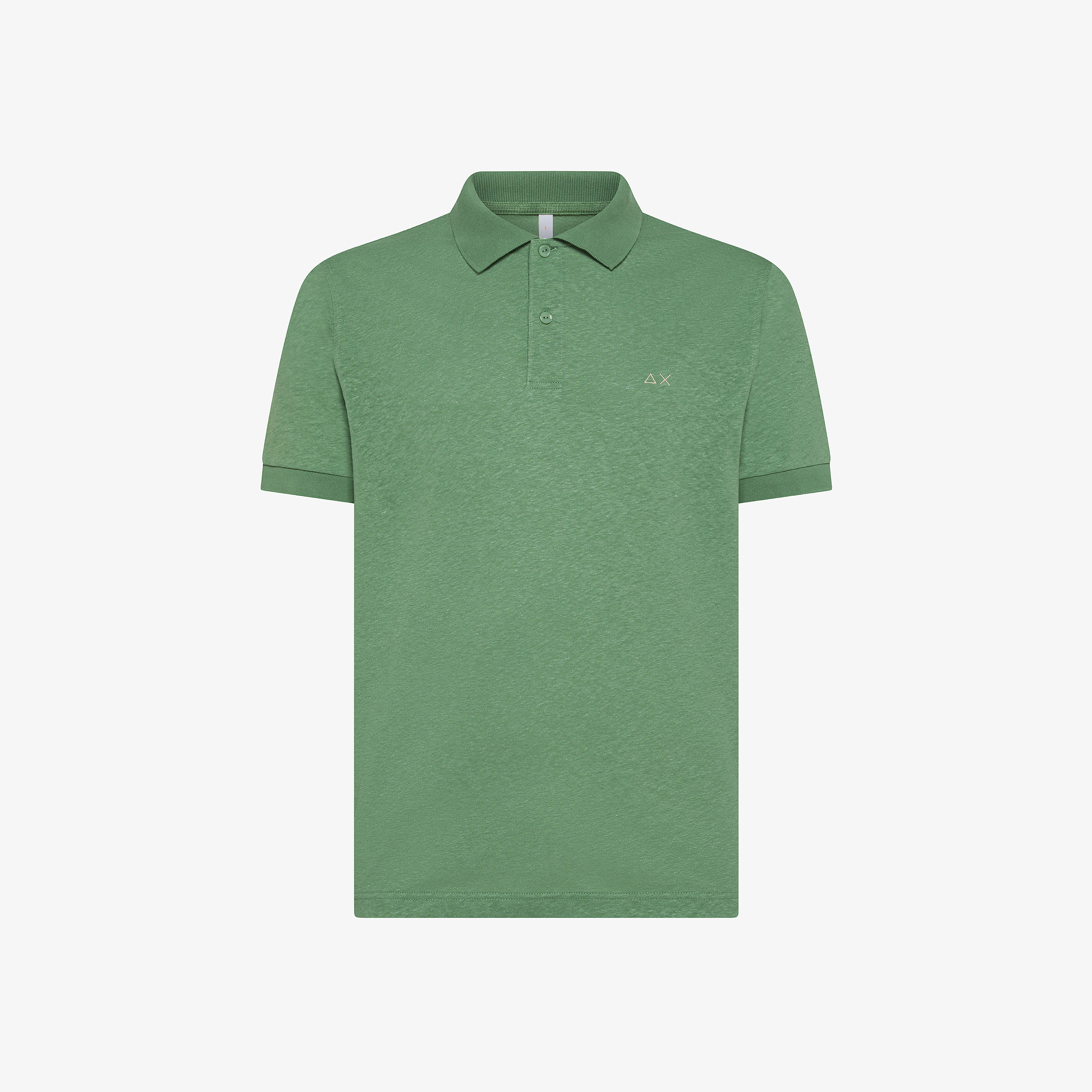Polo in lino e cotone verde salvia Polo in lino e cotone verde salvia