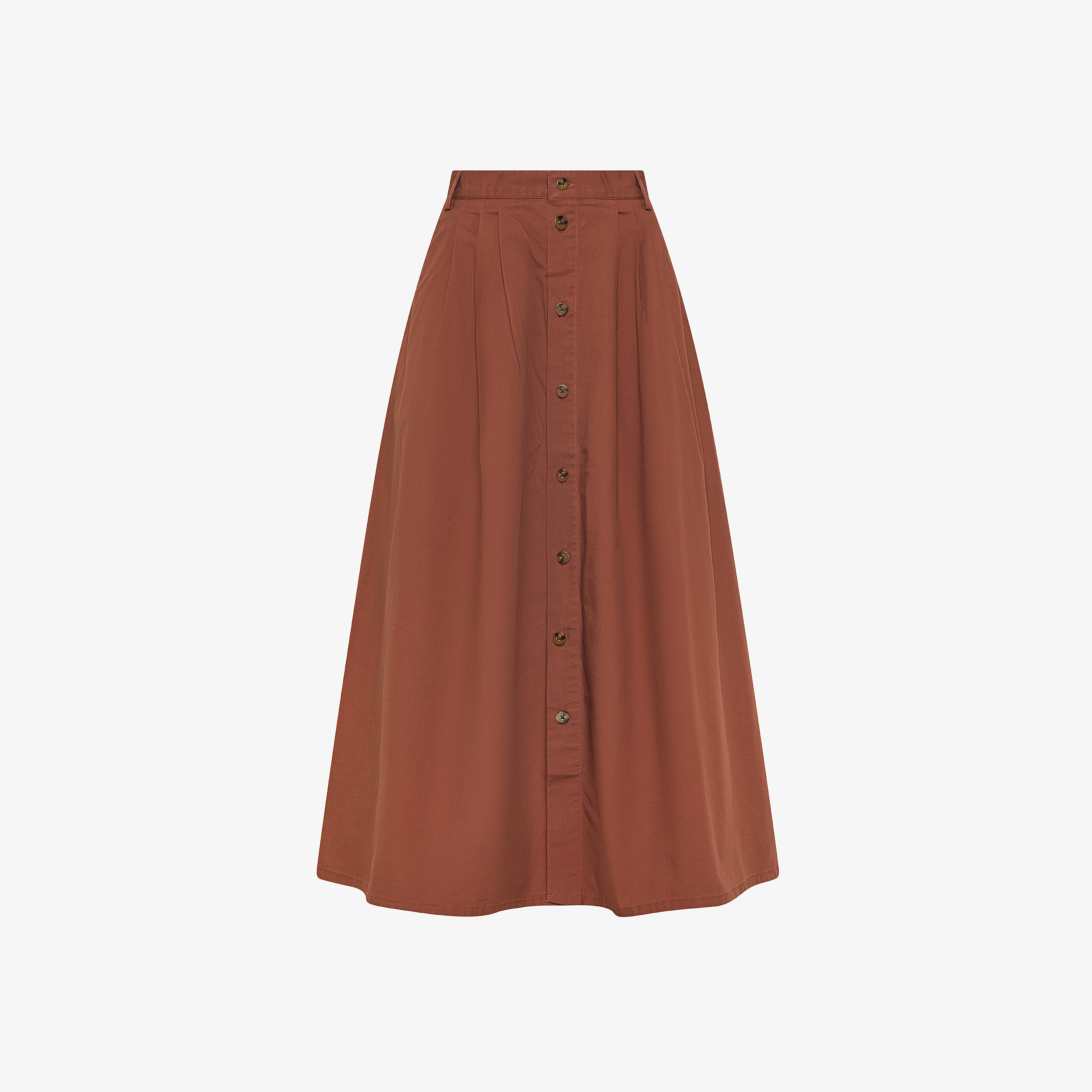 Gonna in misto cotone marrone cacao