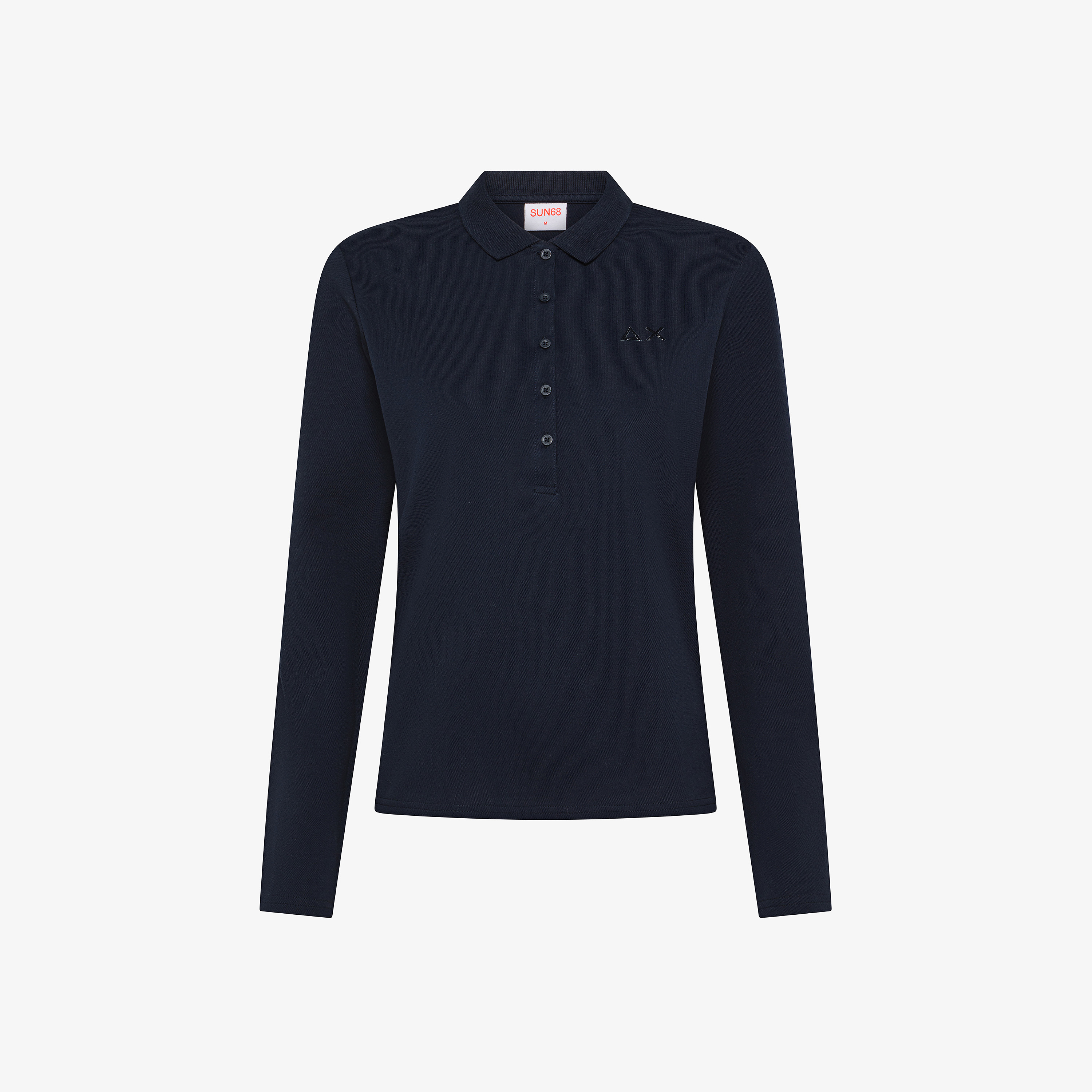 Polo slim in piquet di cotone navy blue