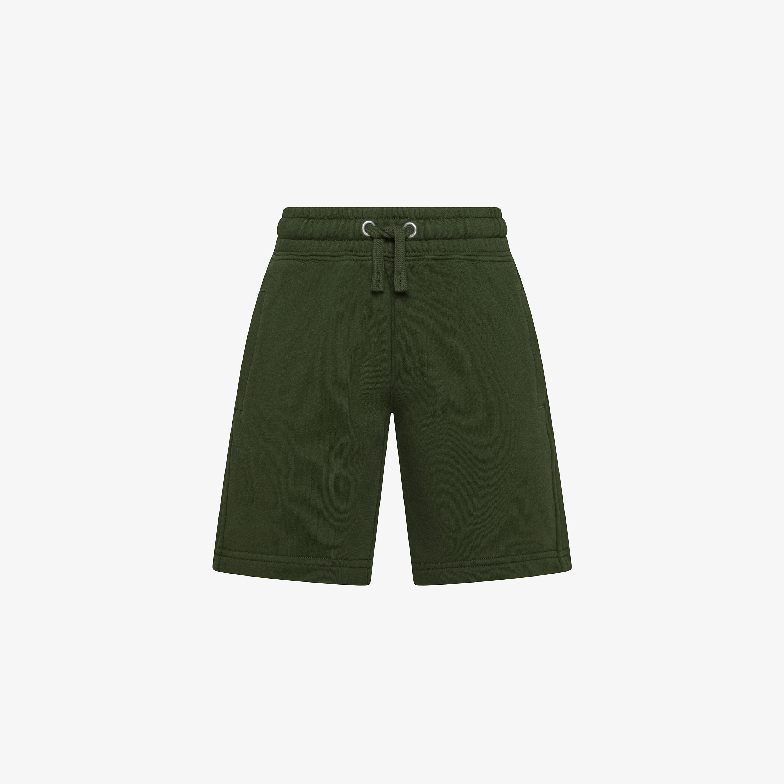 Dark green cotton fleece Bermuda shorts