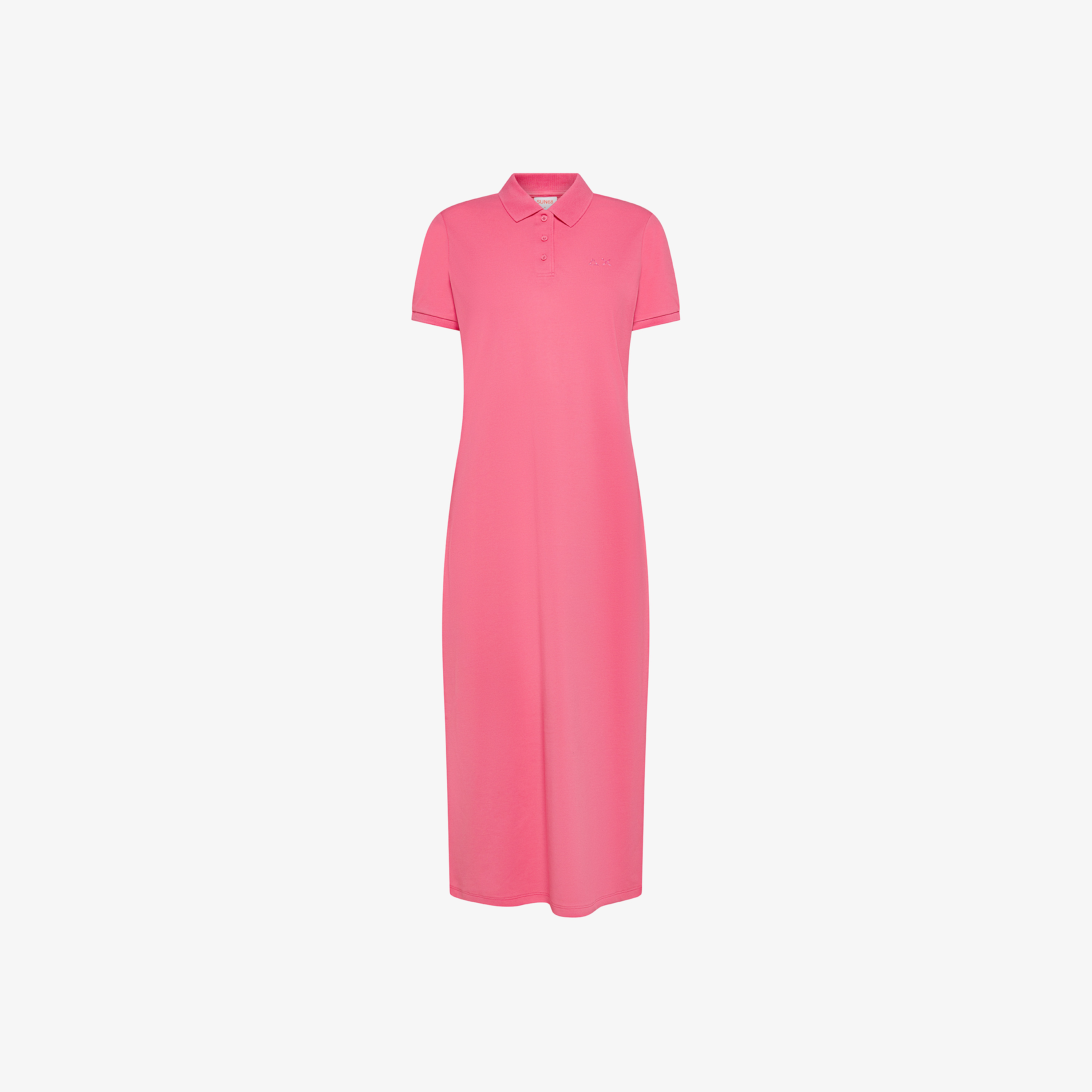 Fuchsia cotton piqué polo dress