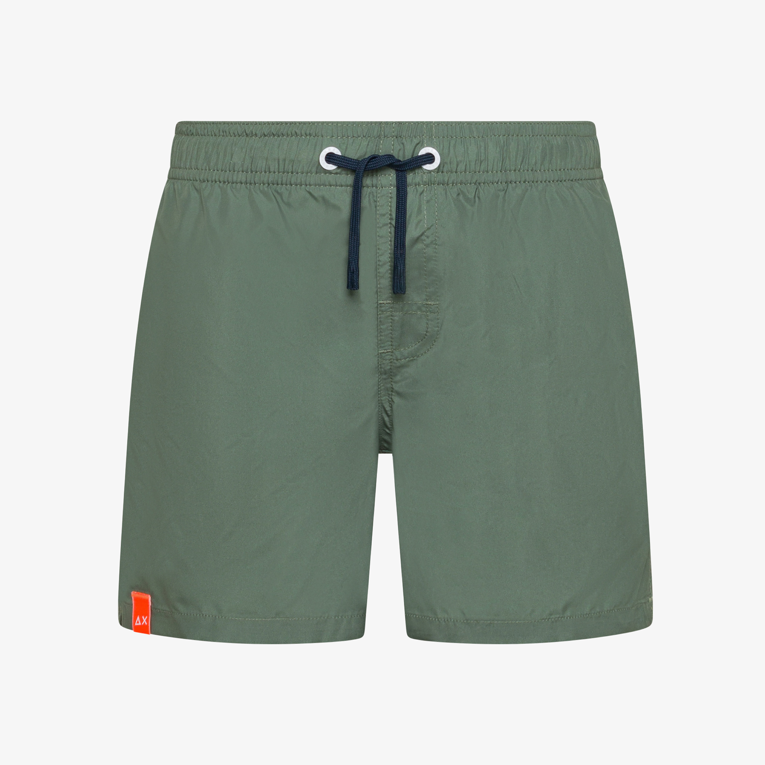 Shorts mare in nylon verde militare