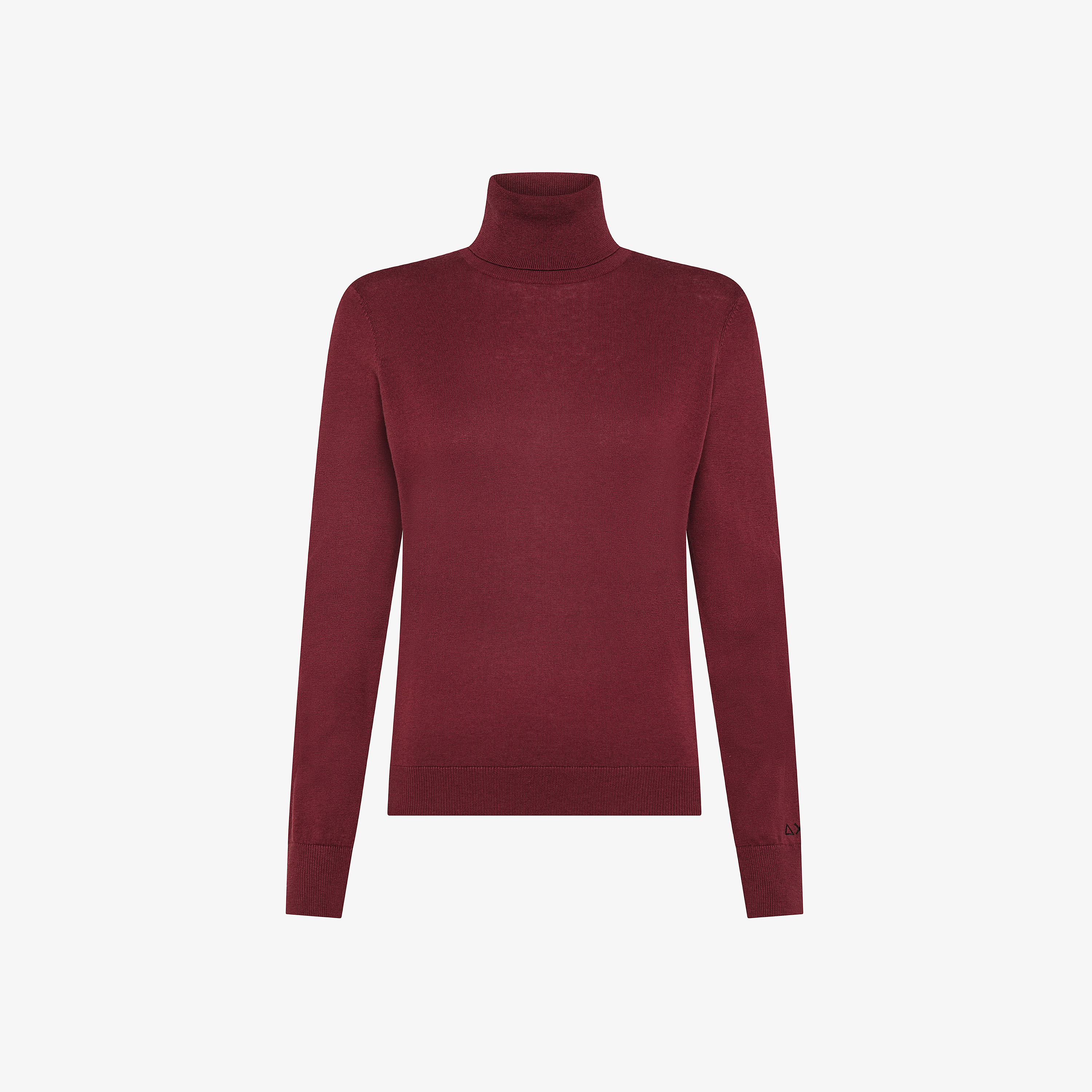 Maglia dolcevita in filato di misto lana bordeaux