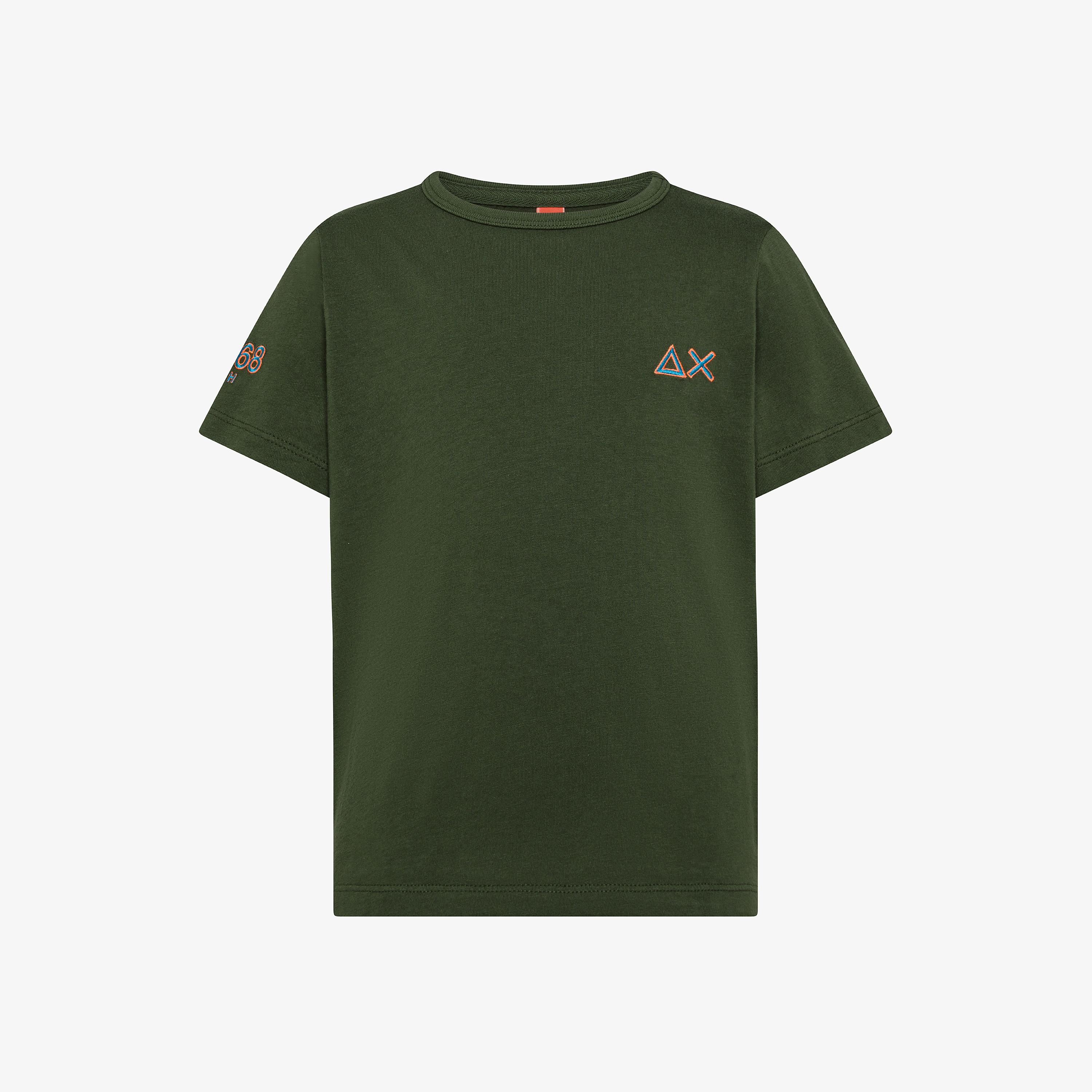 T-shirt in jersey di cotone verde scuro