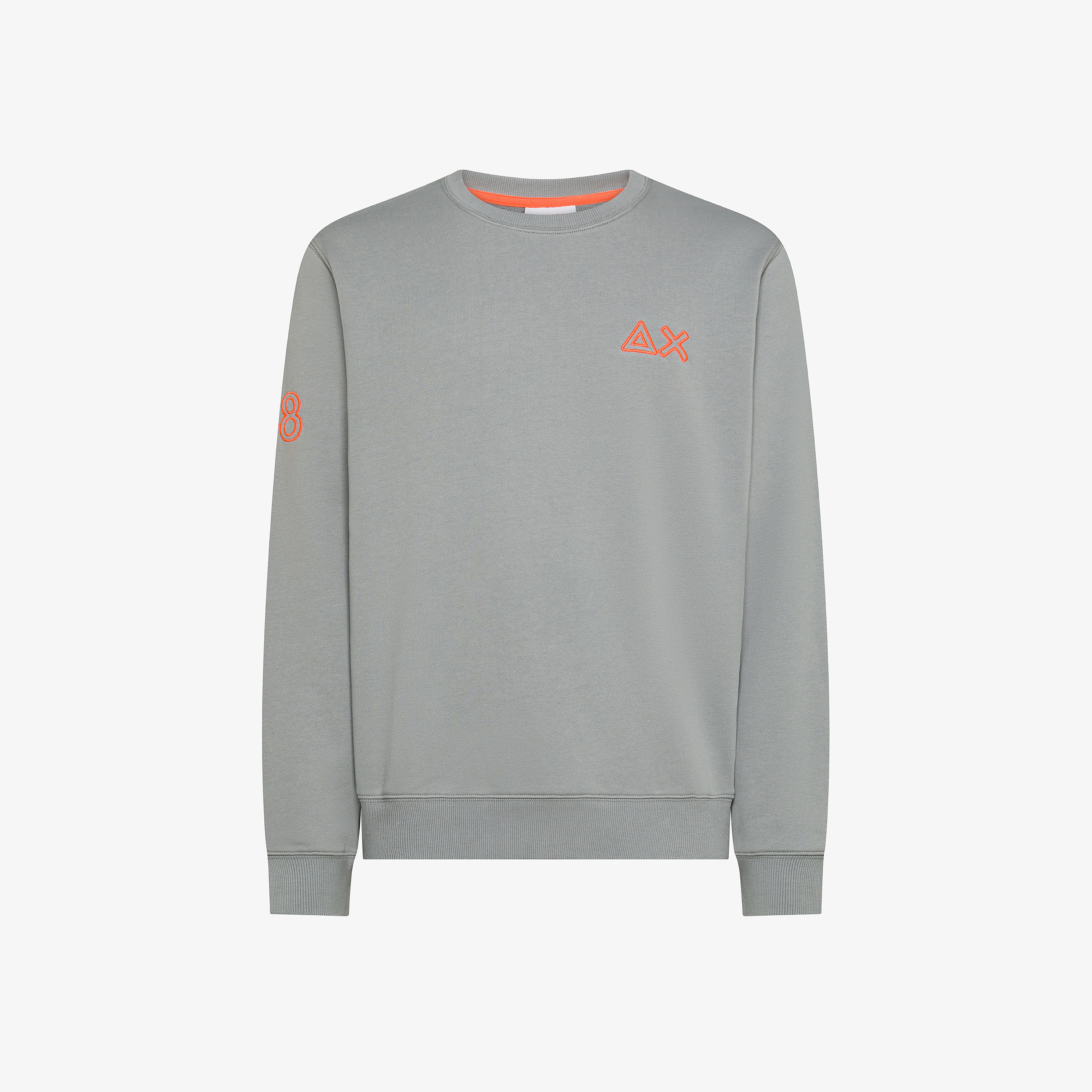 Felpa girocollo con logo fluo grigio medio