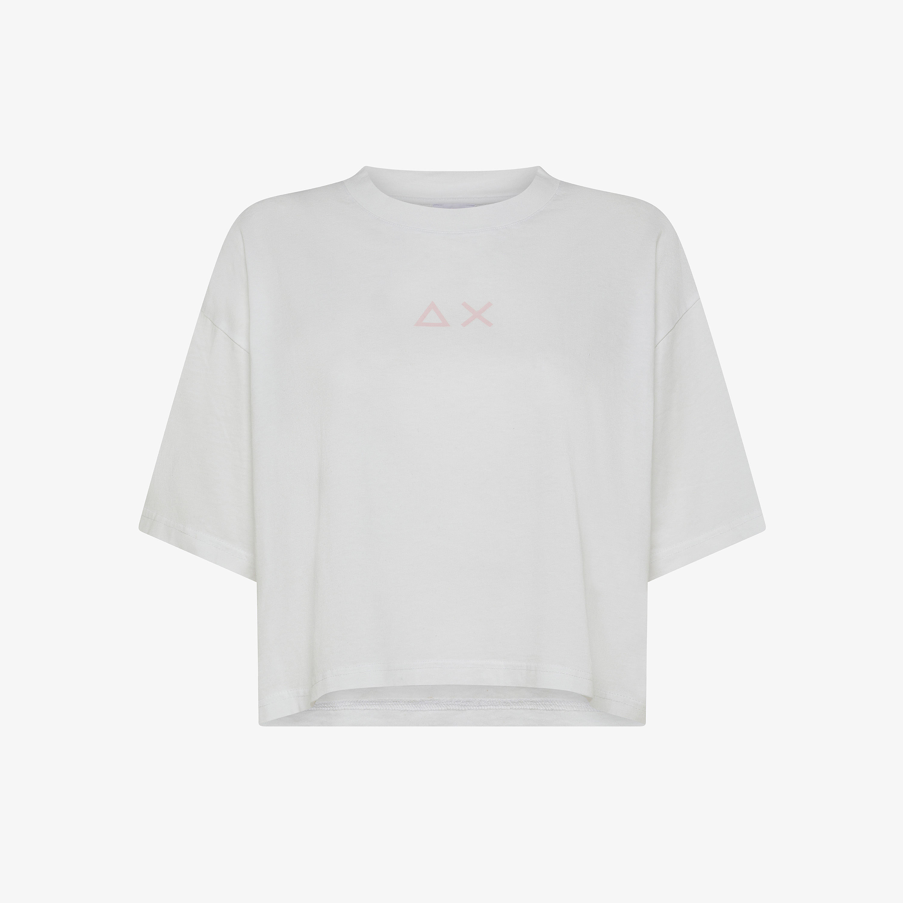T-shirt cropped in jersey di cotone bianco