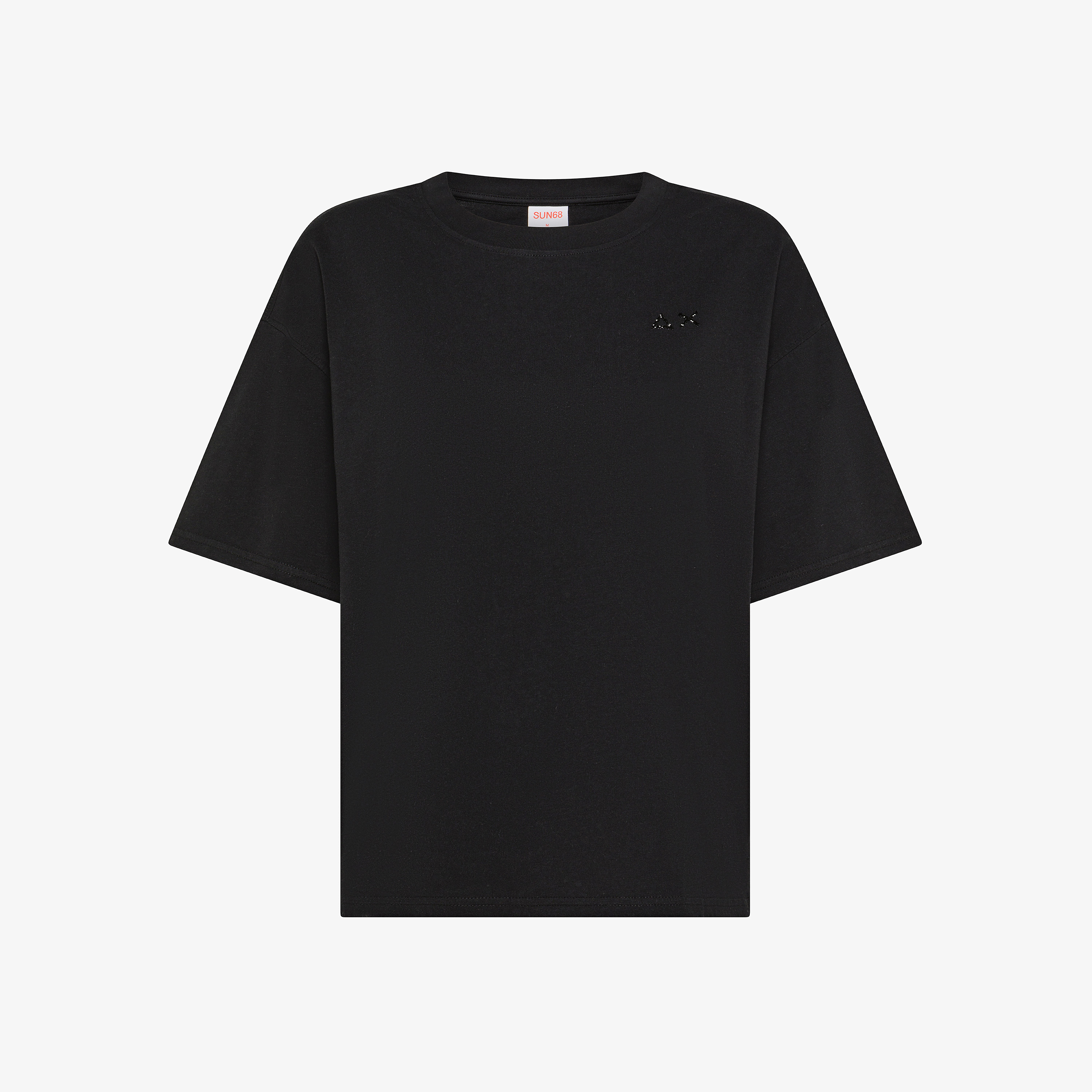 T-shirt over in jersey di cotone nero