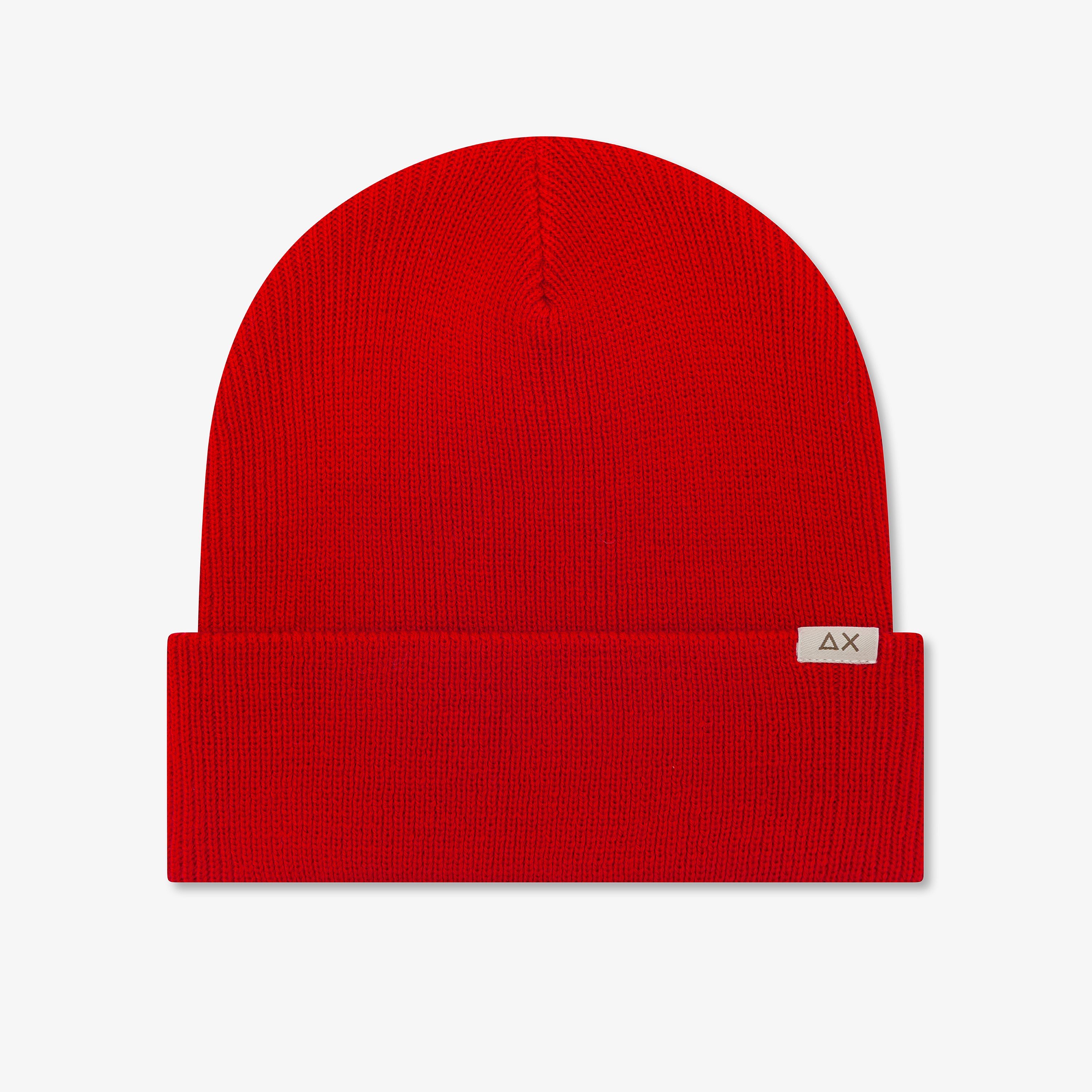 Berretto beanie in misto lana a costine rosso fuoco