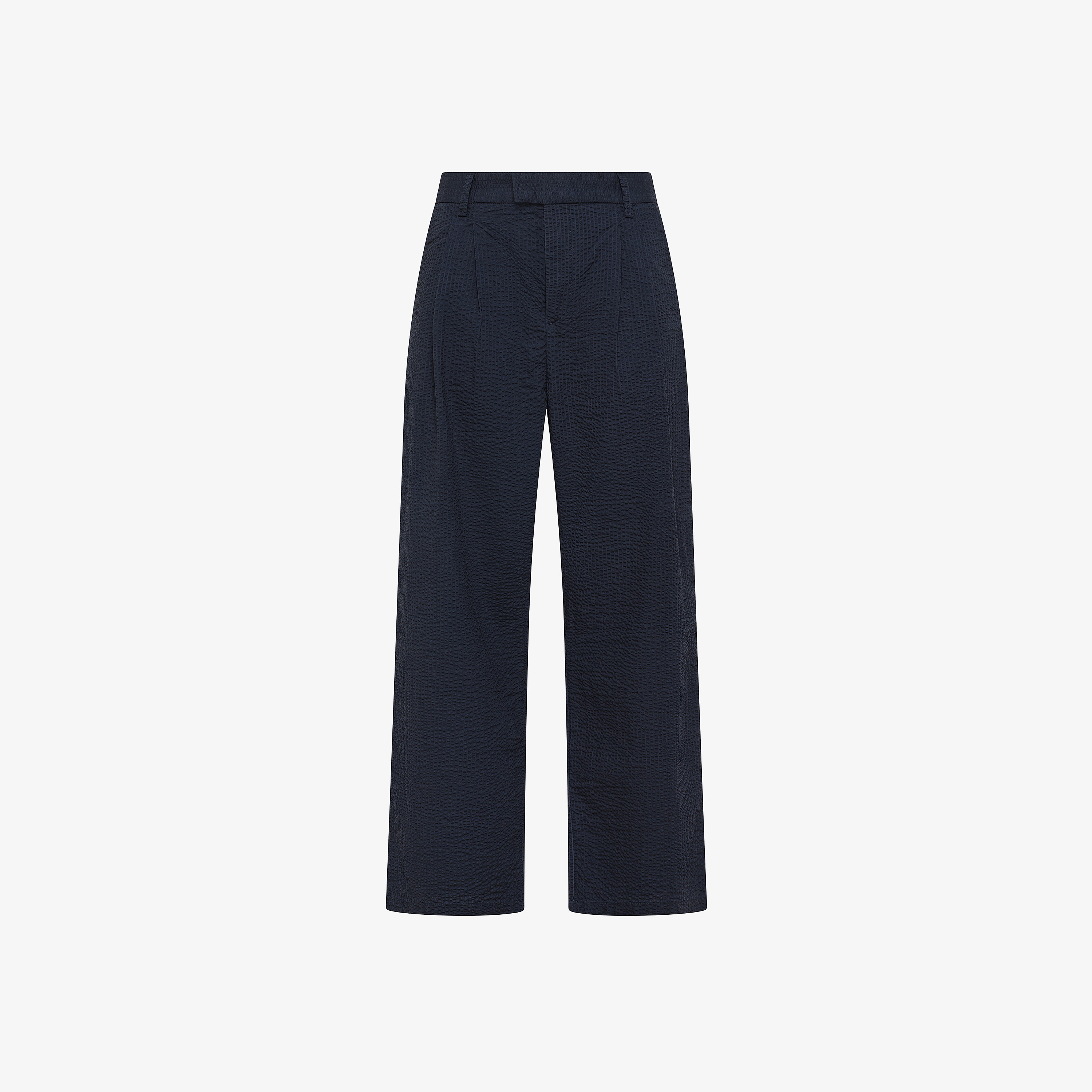 Pantaloni in cotone seersucker blu navy