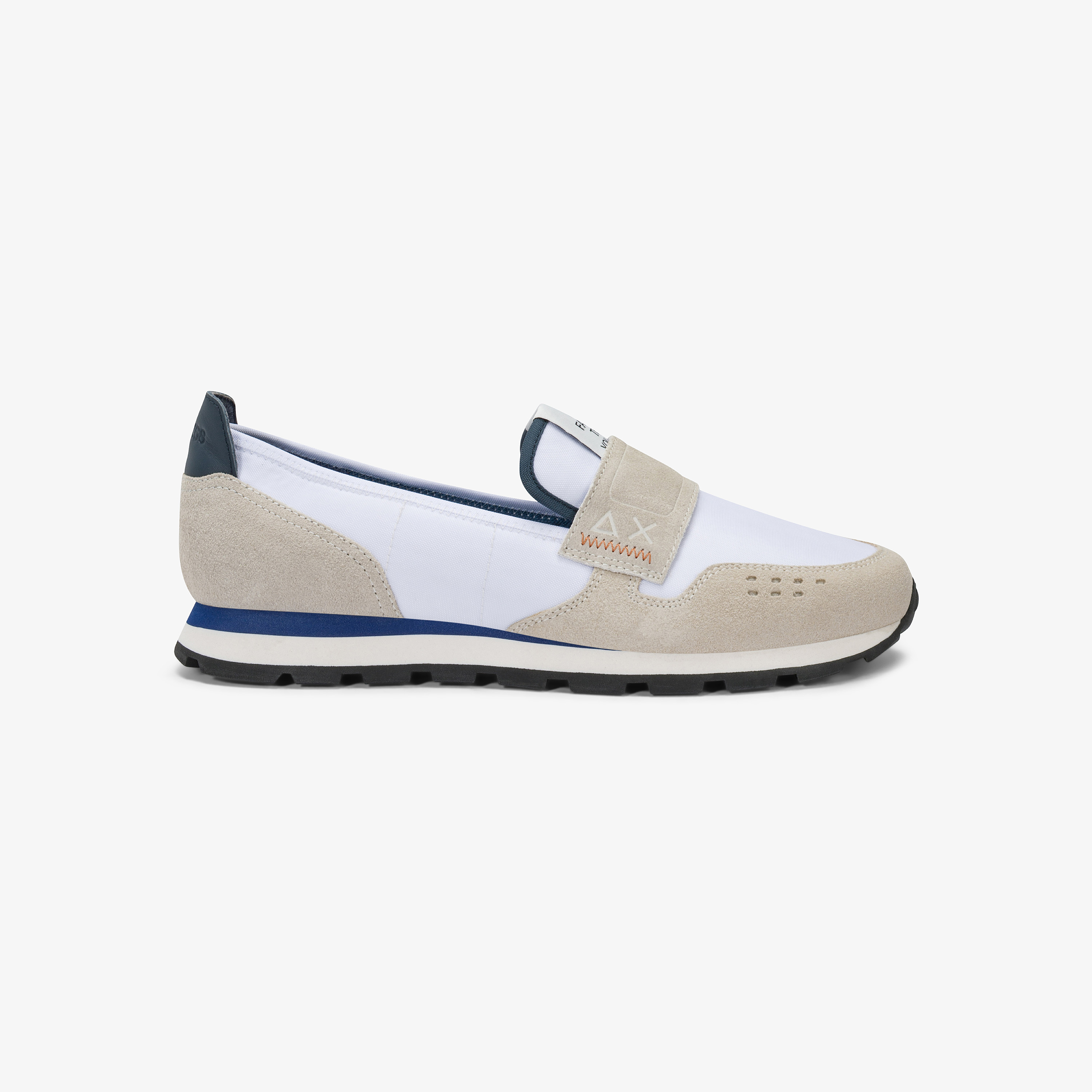 Mocassino Tom Solid in suede e nylon bianco