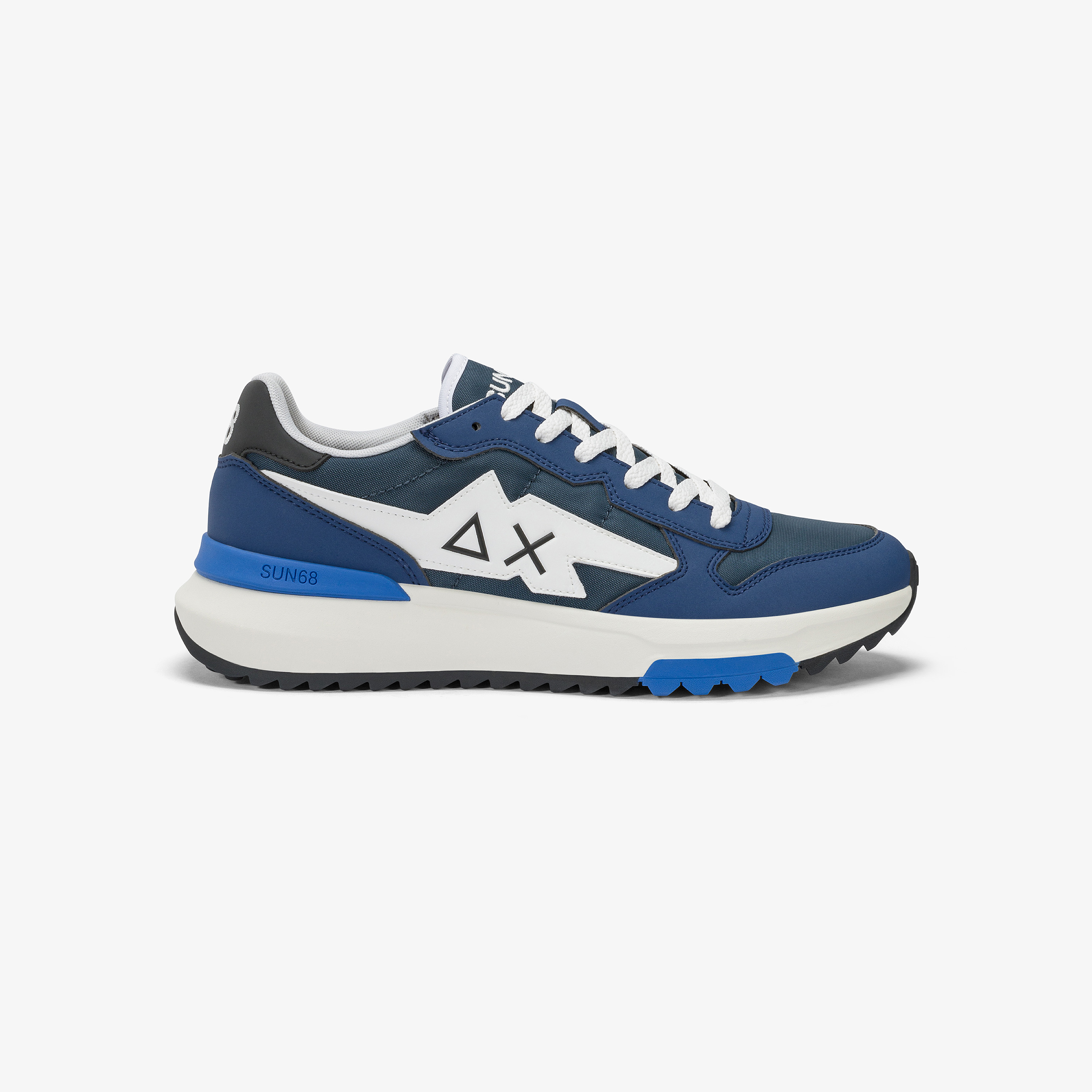 Niki navy blue nylon and PU sneaker