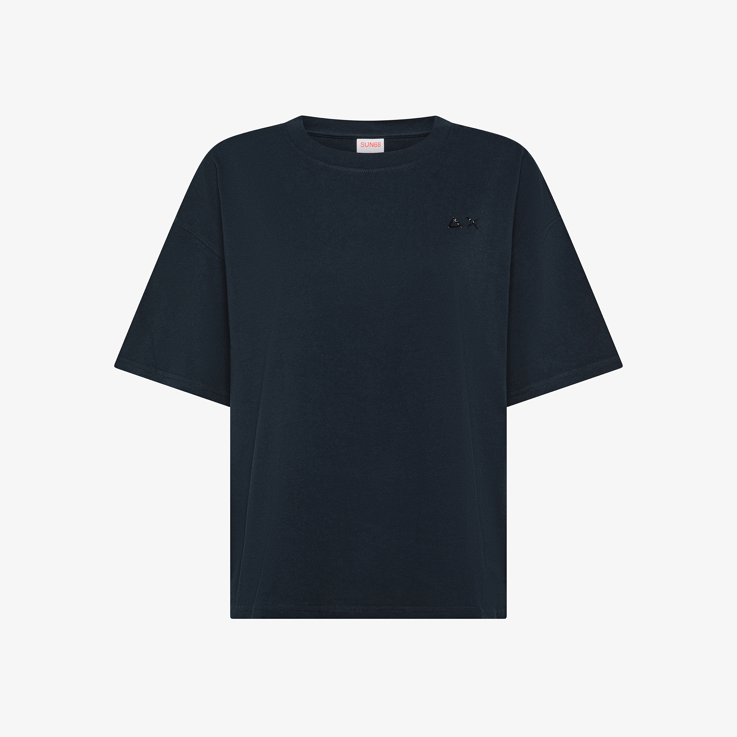 T-shirt over in jersey di cotone blu navy
