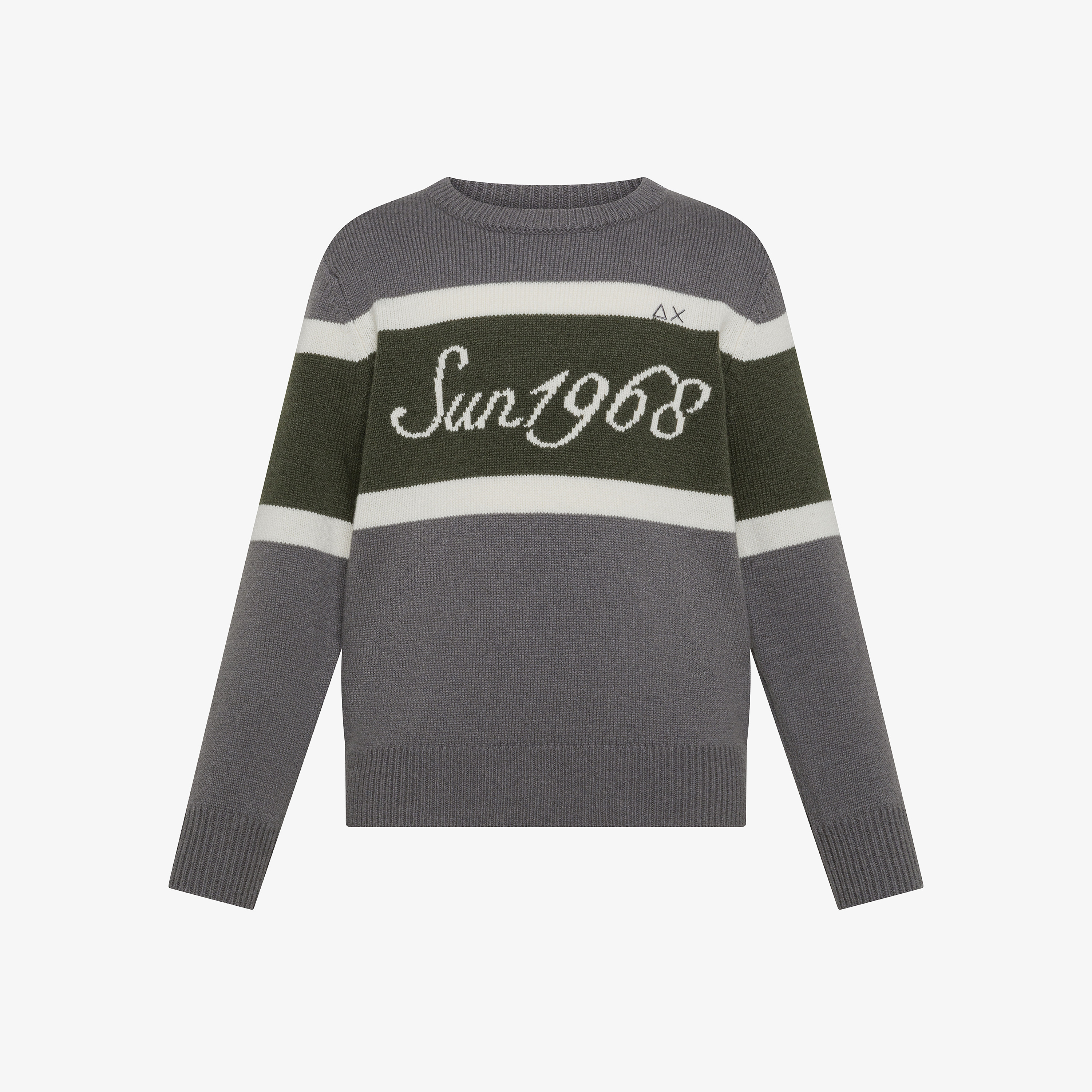 Dark grey wool and cashmere jumper with logo