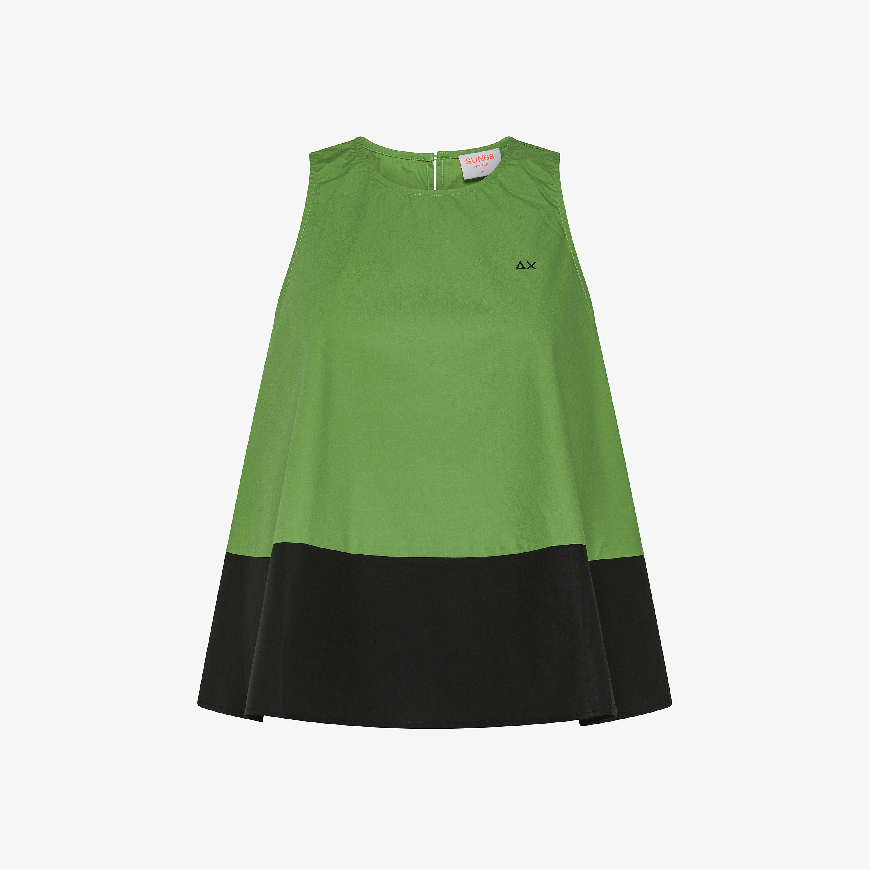 Olive green and black cotton top