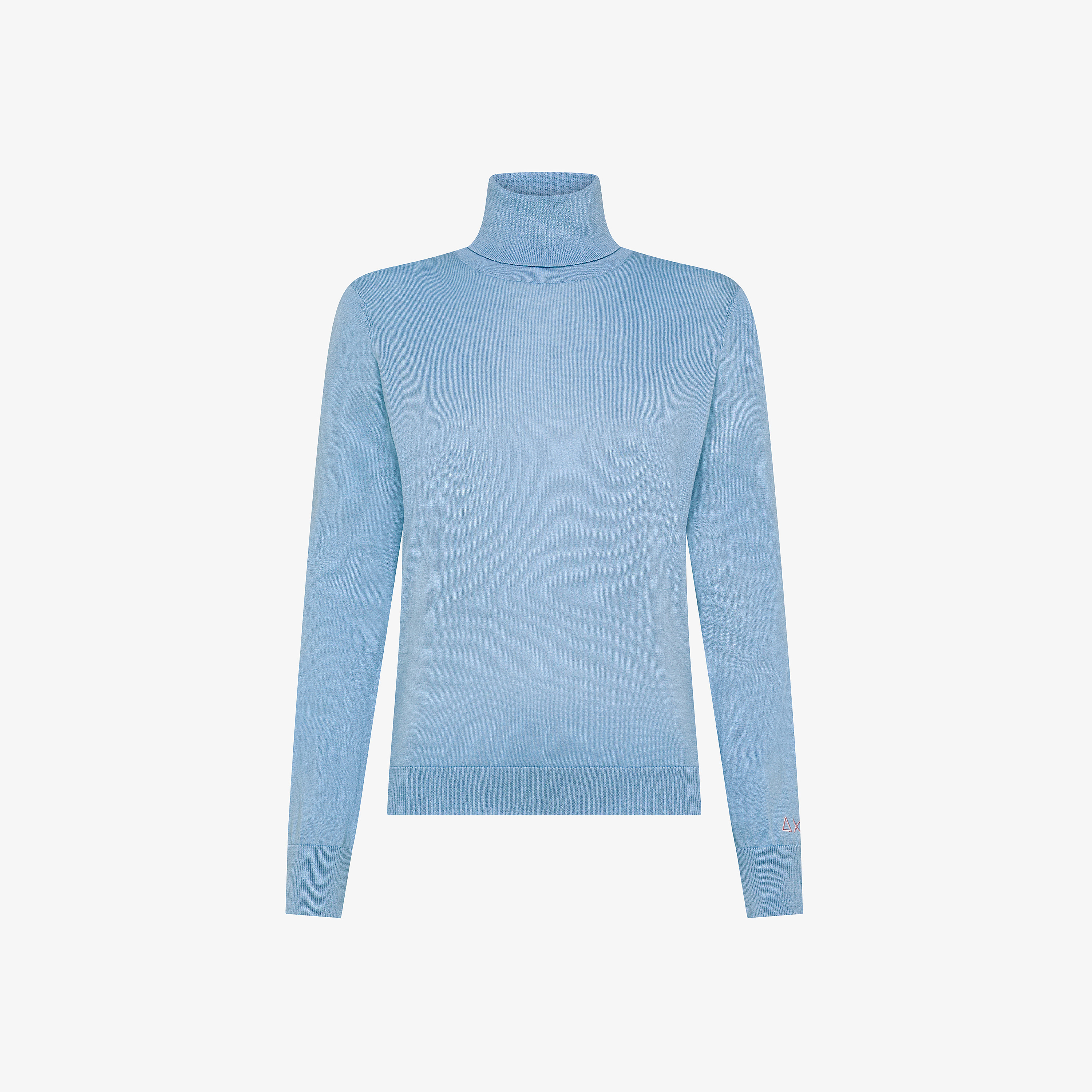 Maglia dolcevita in filato di misto lana azzurro chiaro bice