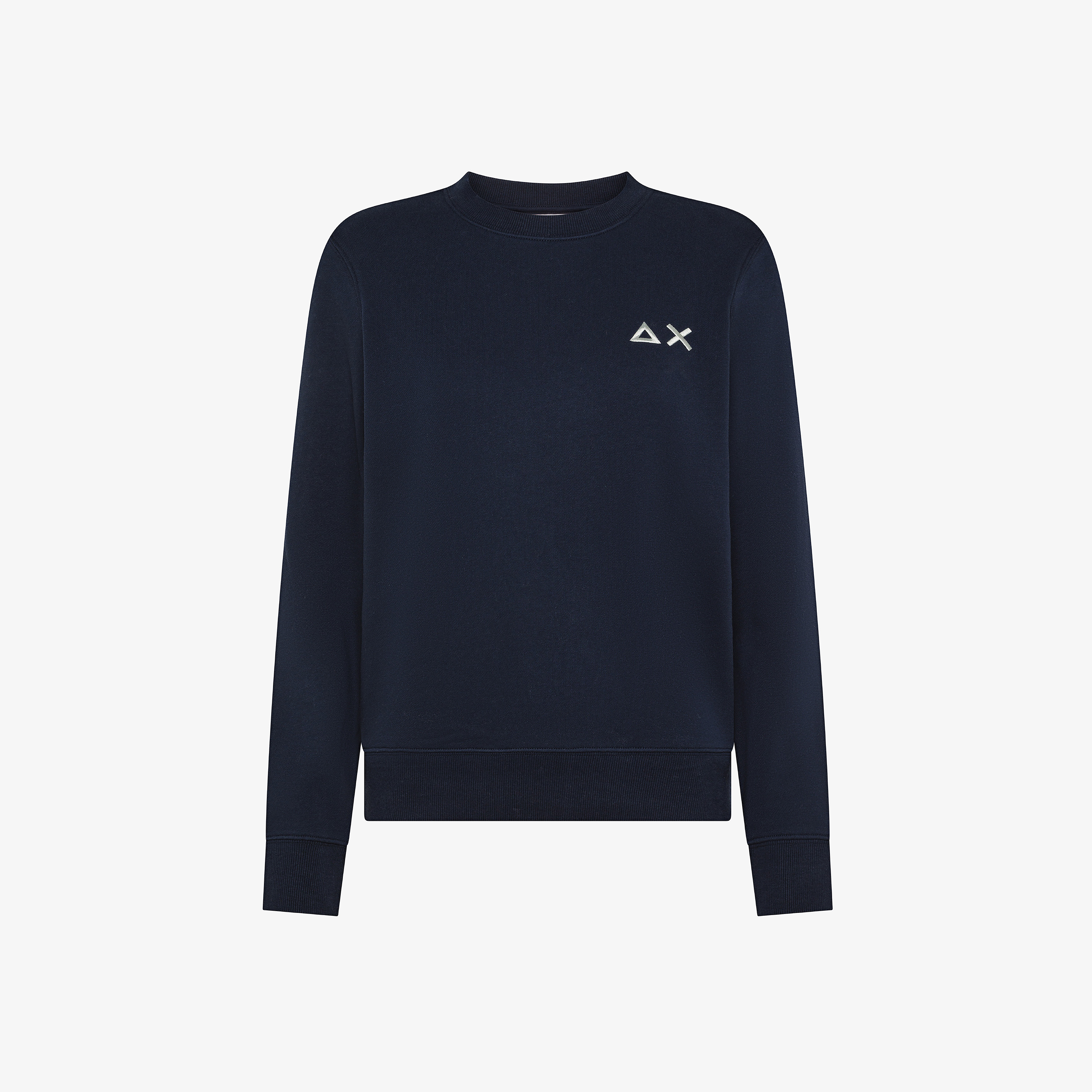 Felpa girocollo in cotone navy blue
