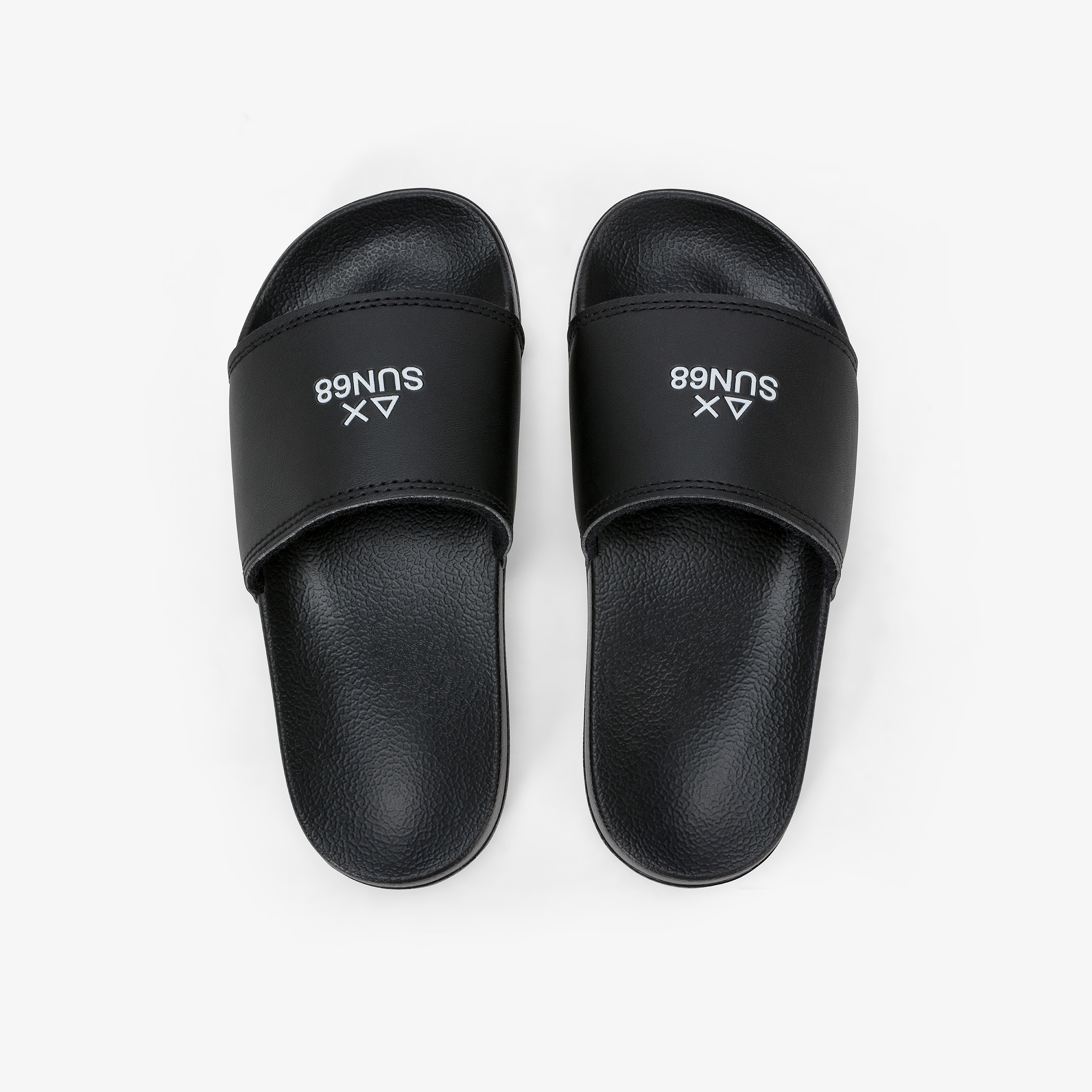 Black PU slides