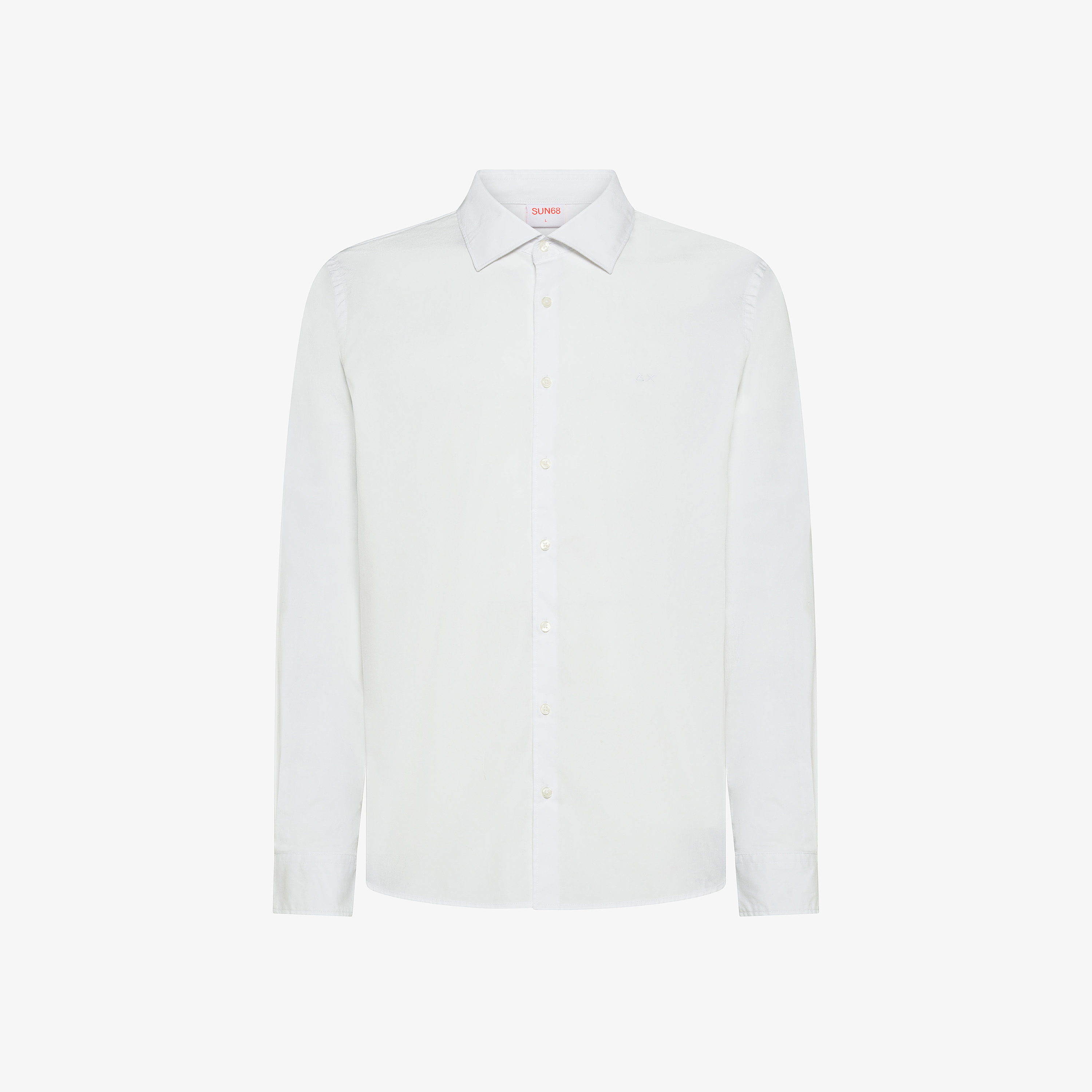 White stretch cotton poplin shirt