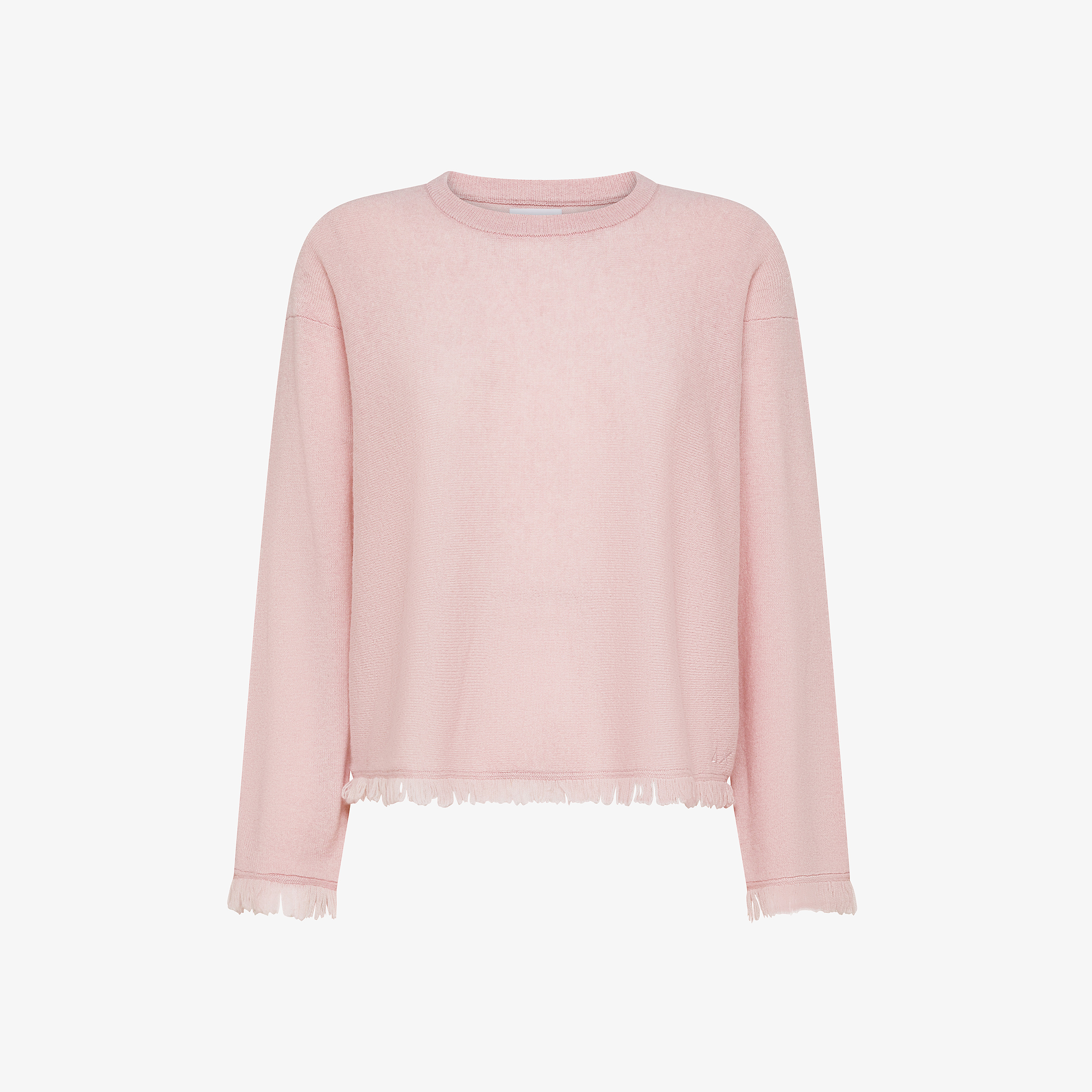 Pink wool and cashmere jumper with fringes
