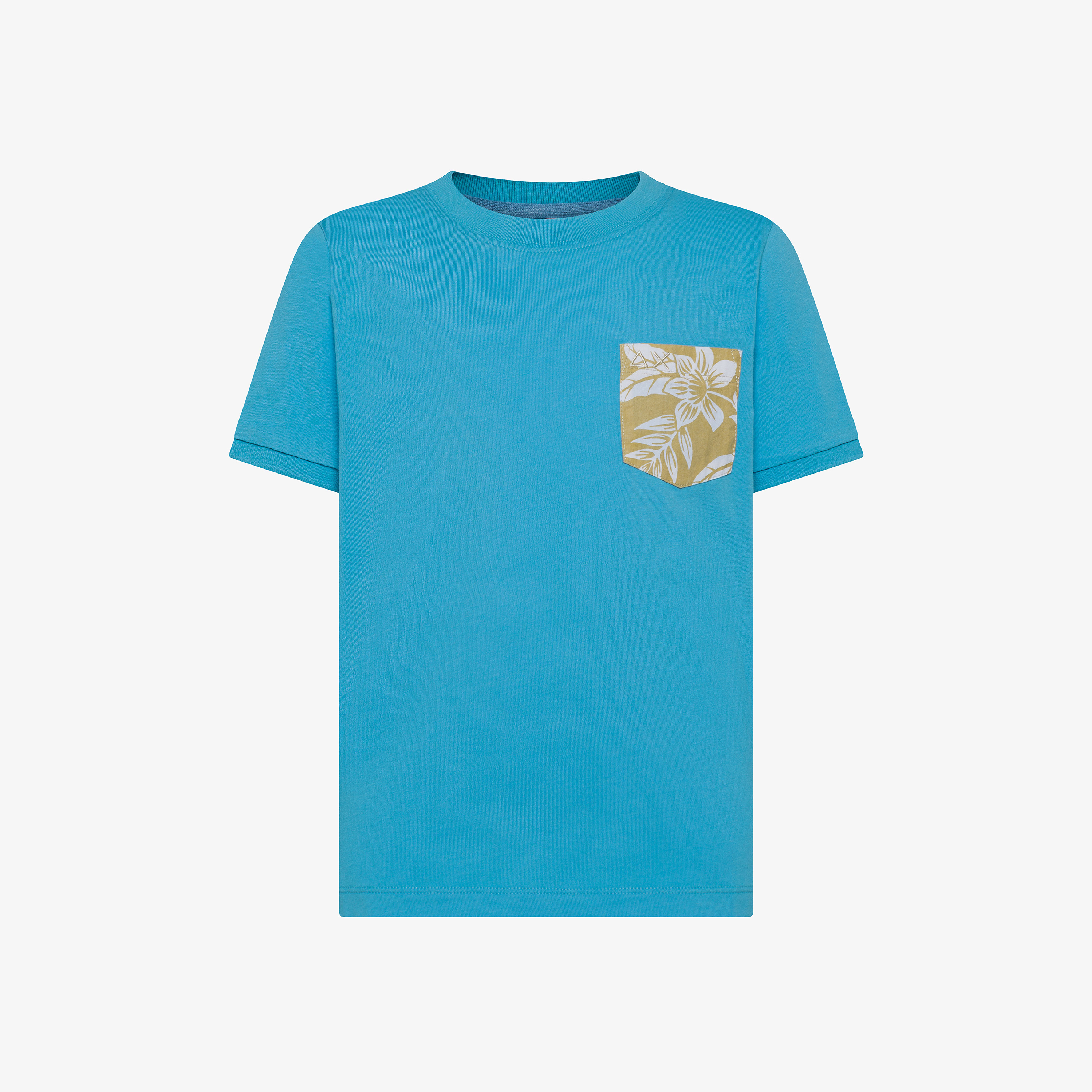 Turquoise T-shirt with floral print