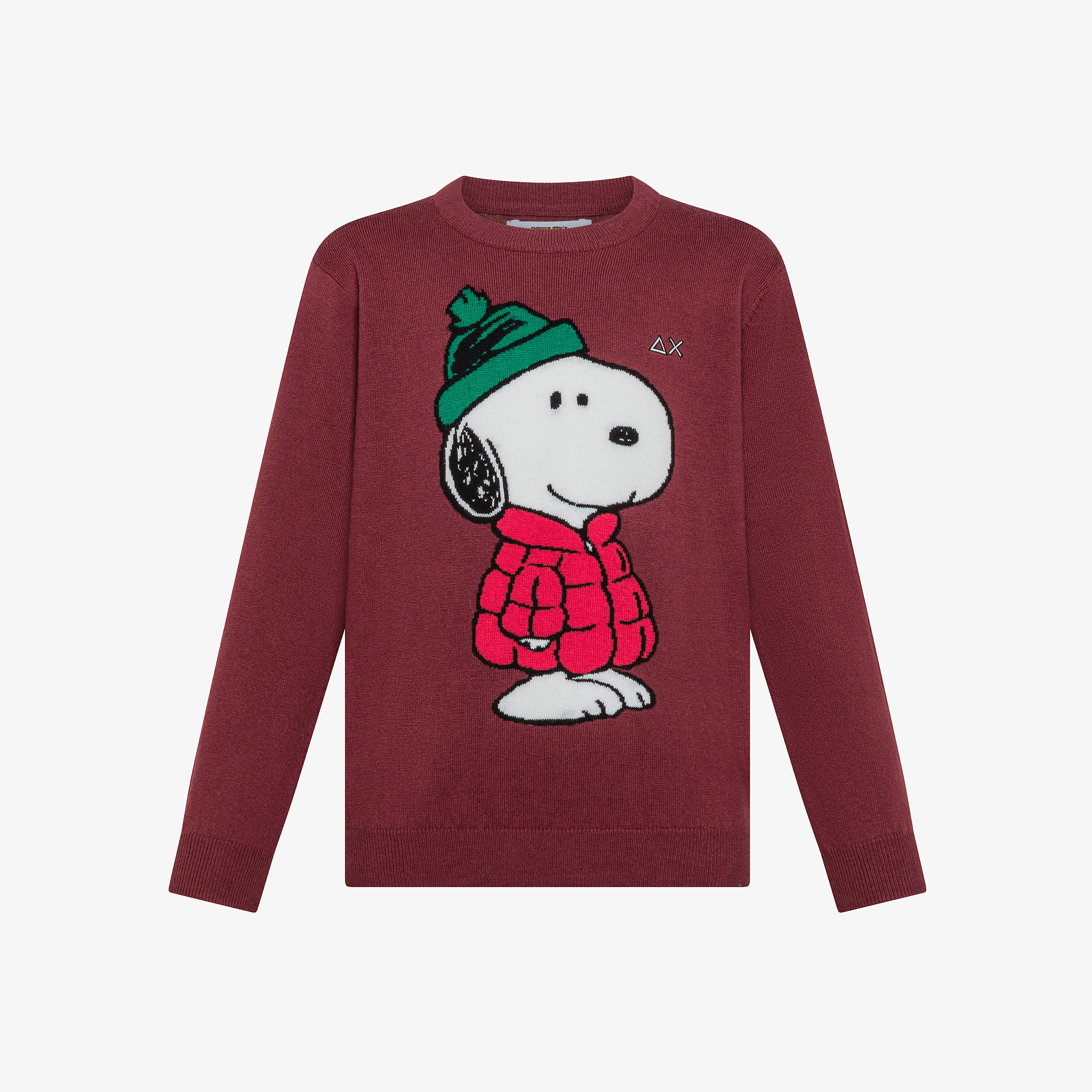 Bordeaux Peanuts crew-neck jumper