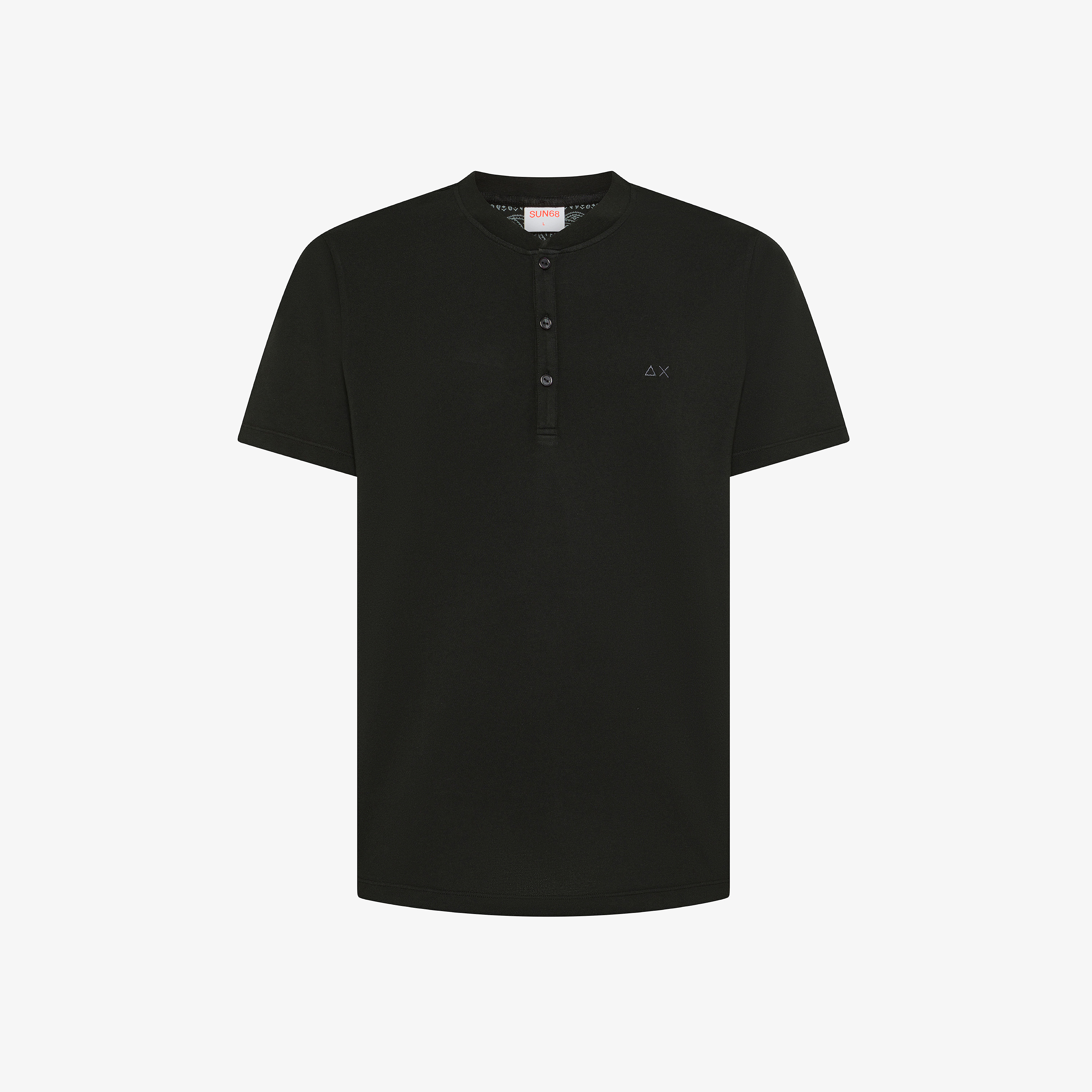 T-shirt in piquet di cotone nero
