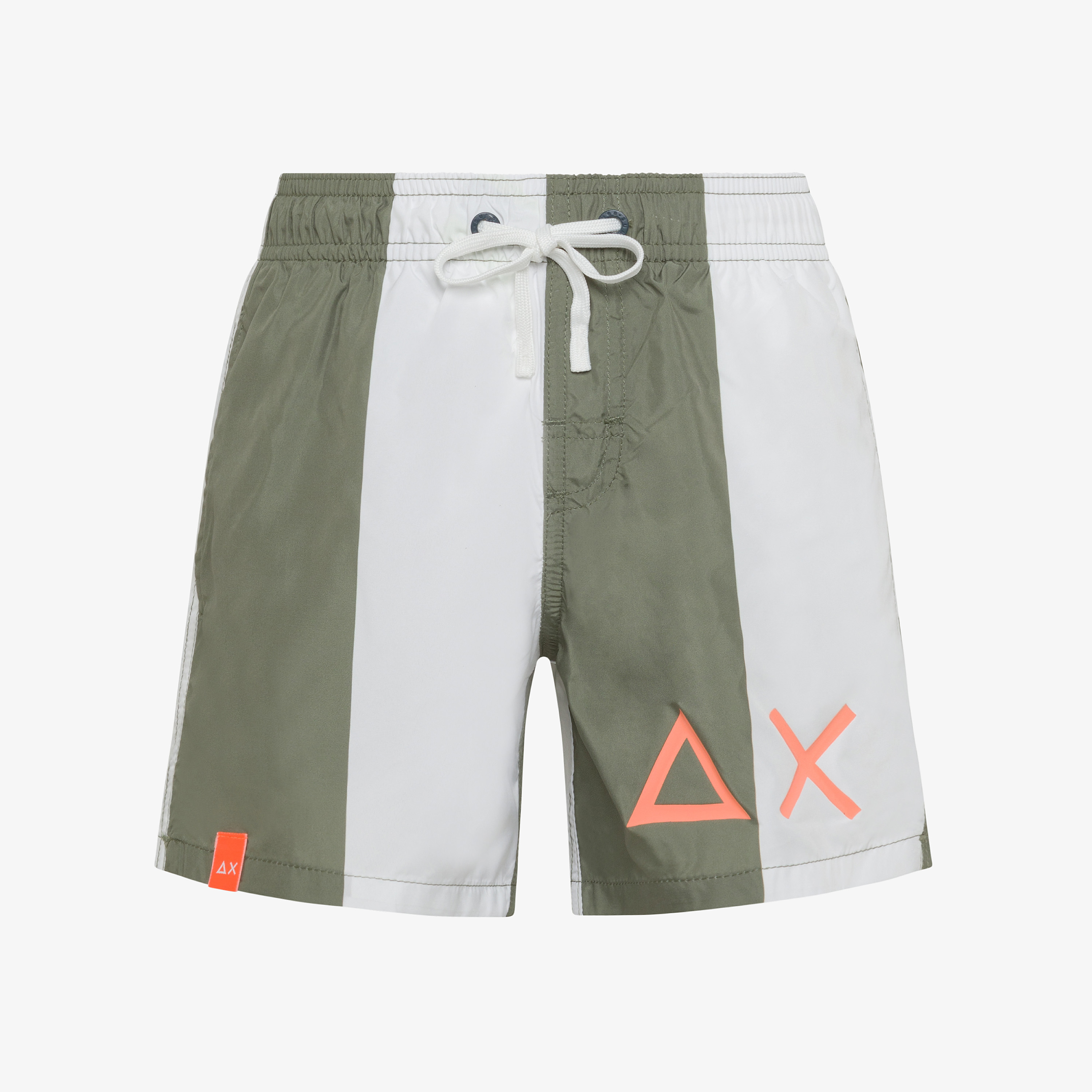 Boxer mare a righe verde militare e bianco