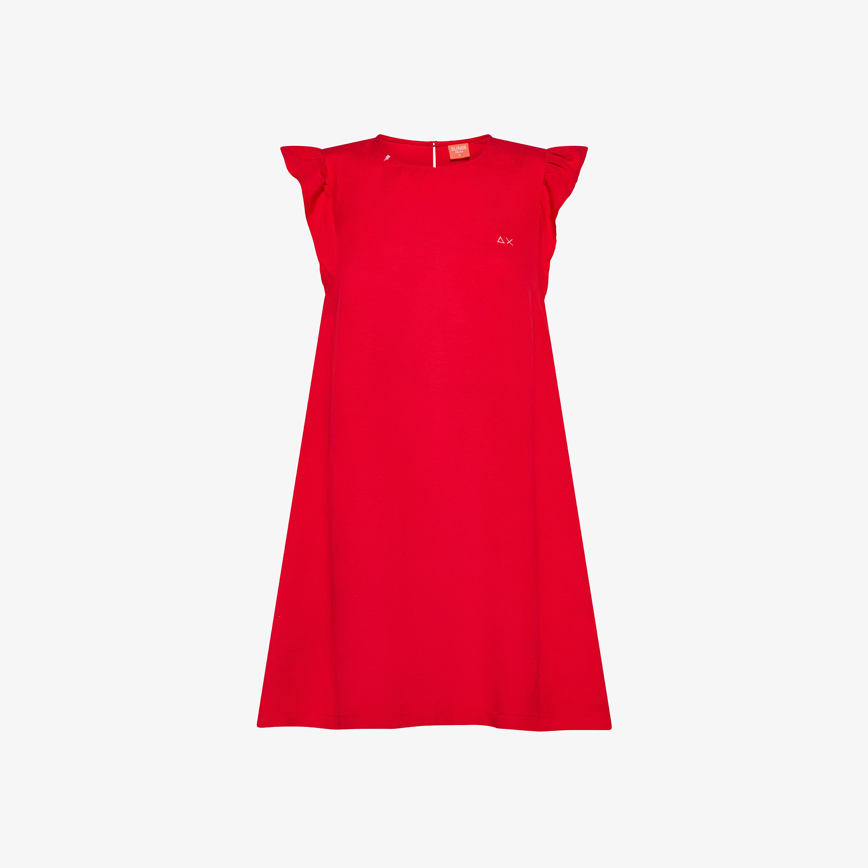 Abito in misto lino rosso