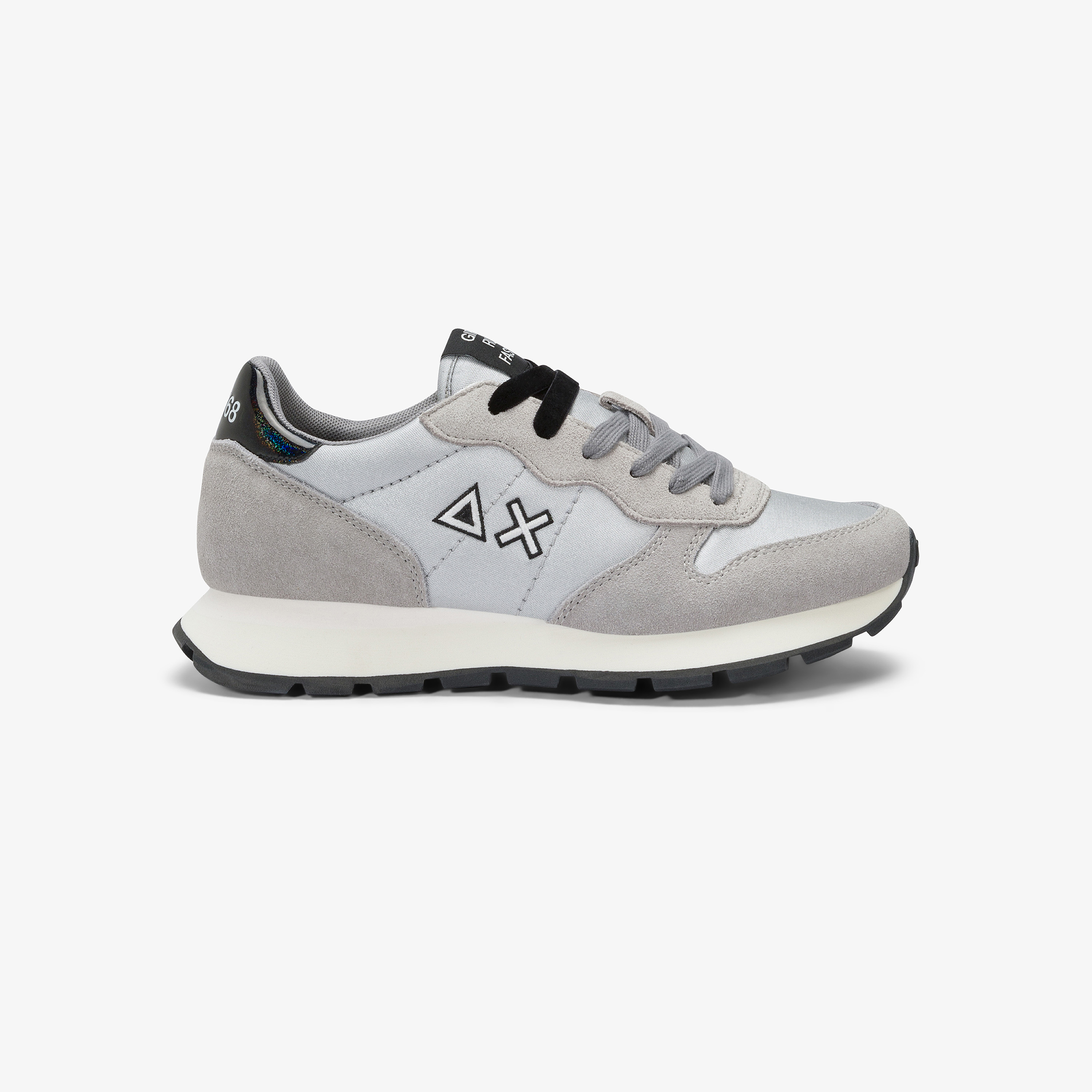 Sneaker Ally Bright in nylon e suede argento