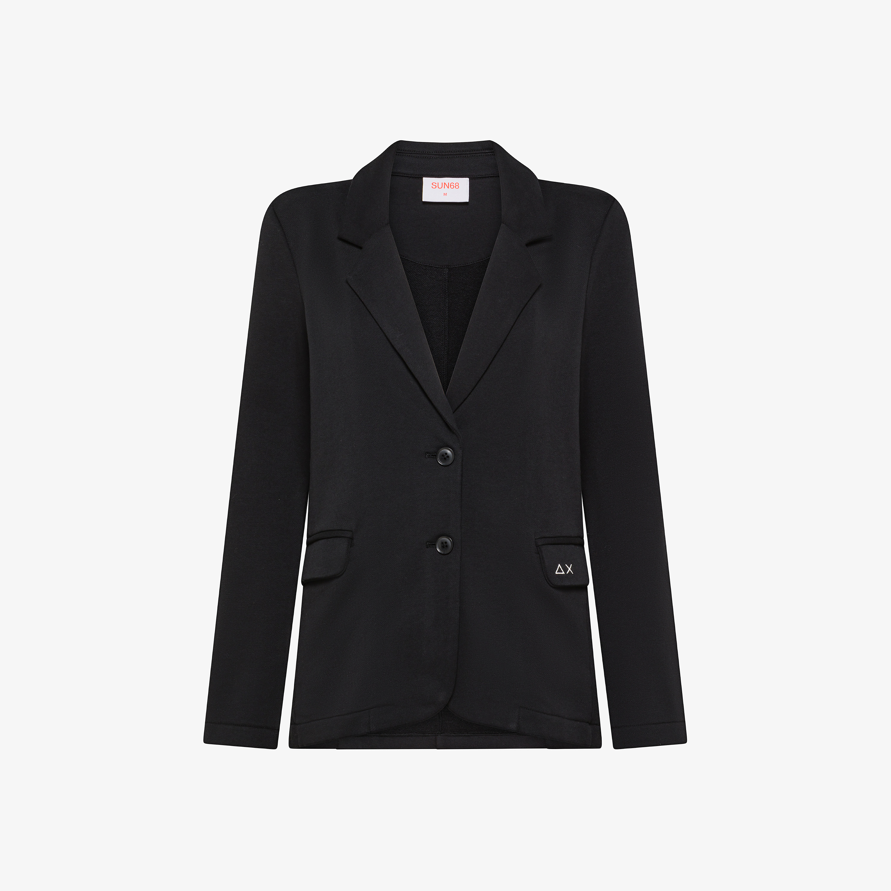 Black cotton fleece blazer