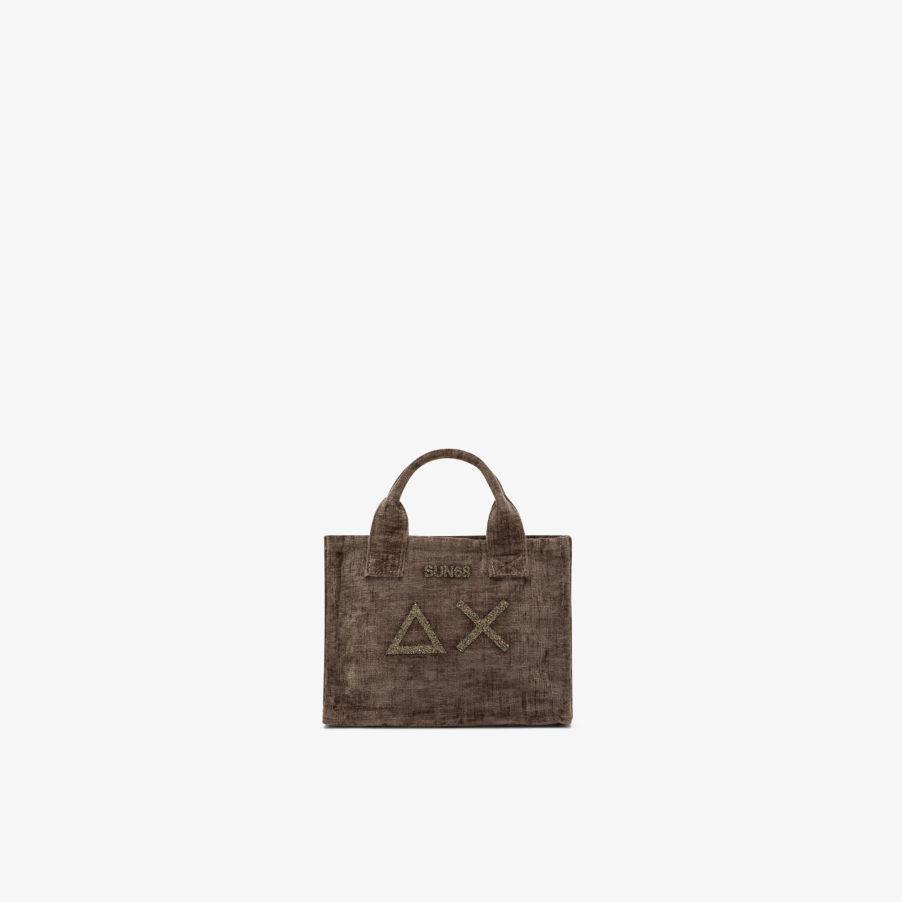 Mini shopping bag Cali in velluto fango