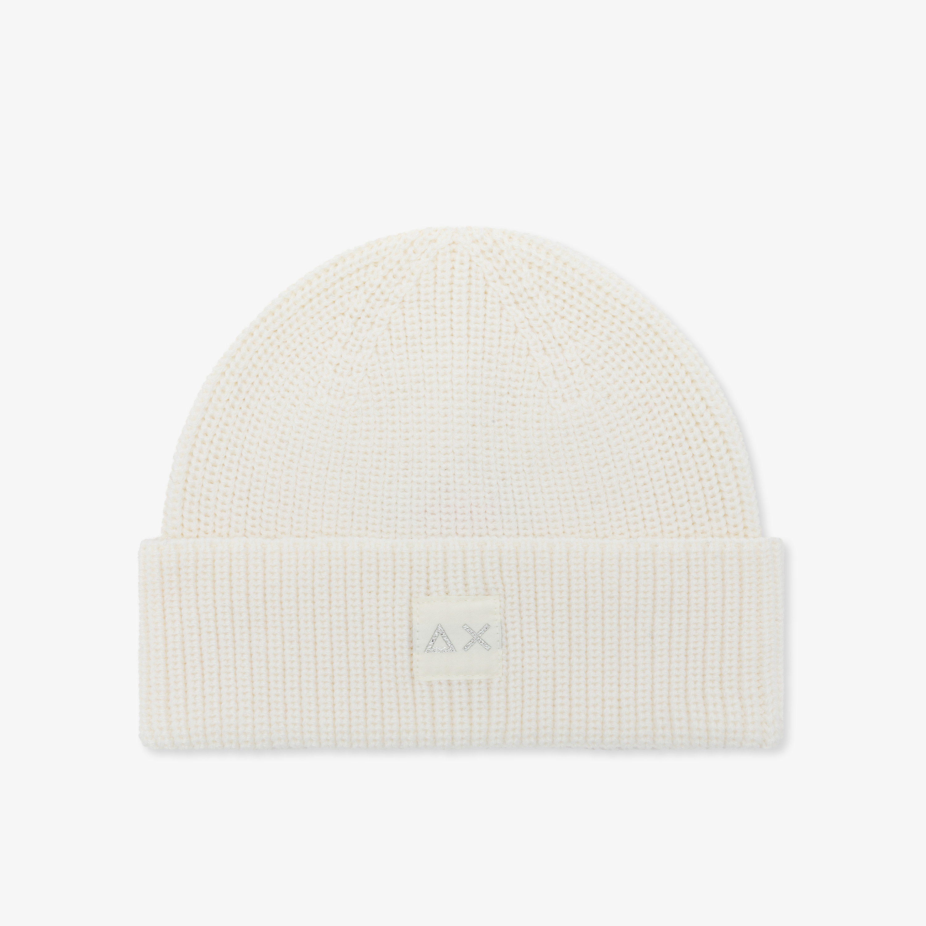 Off white wool blend beanie with logo