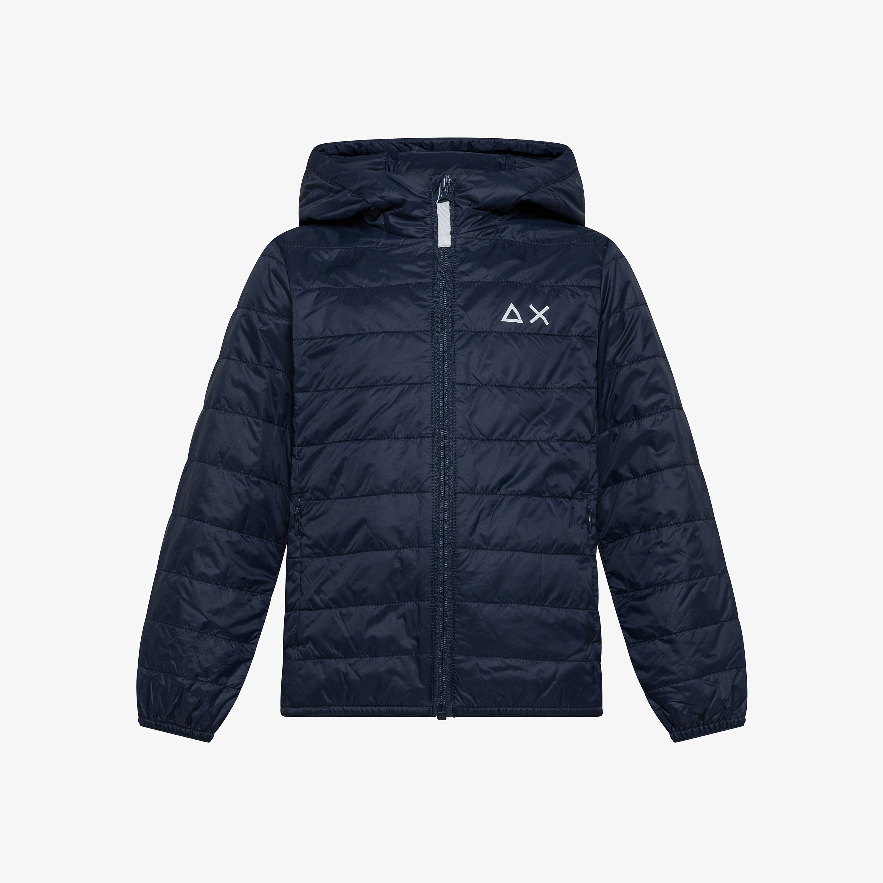 Navy blue nylon puffer jacket