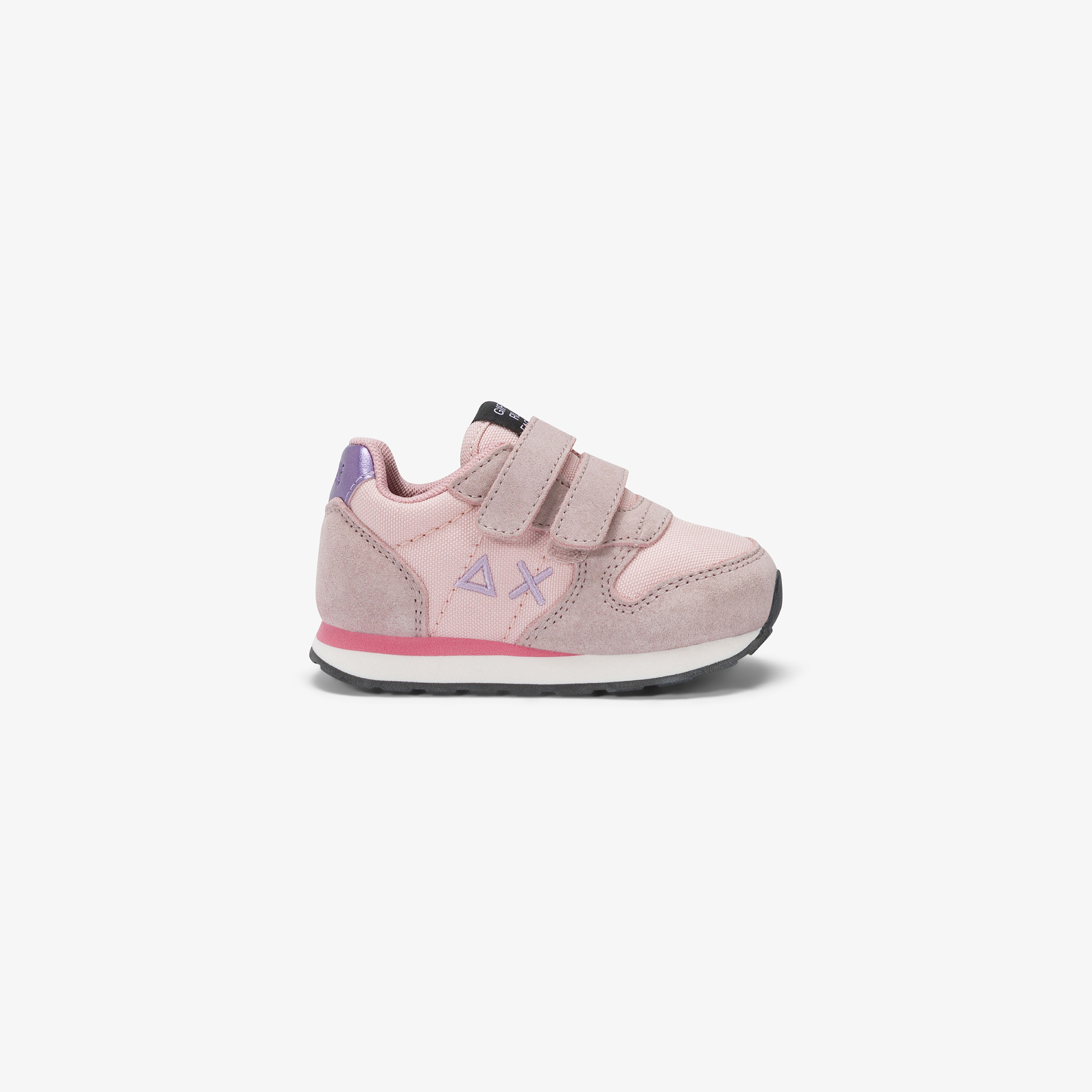 Pink First Step Girl's Ally Solid nylon and suede sneaker